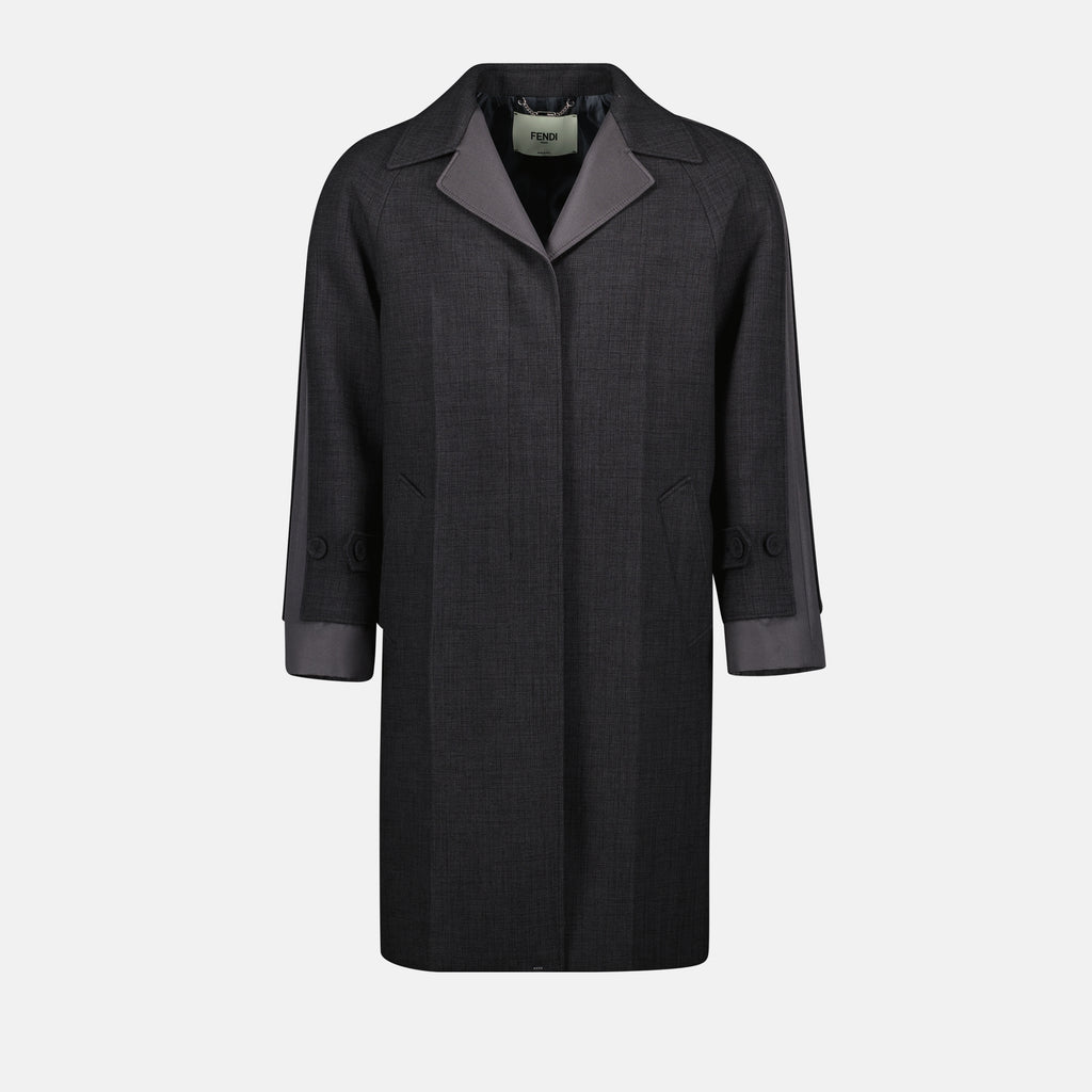 Manteaux Manteau car coat Fendi Gris Femme