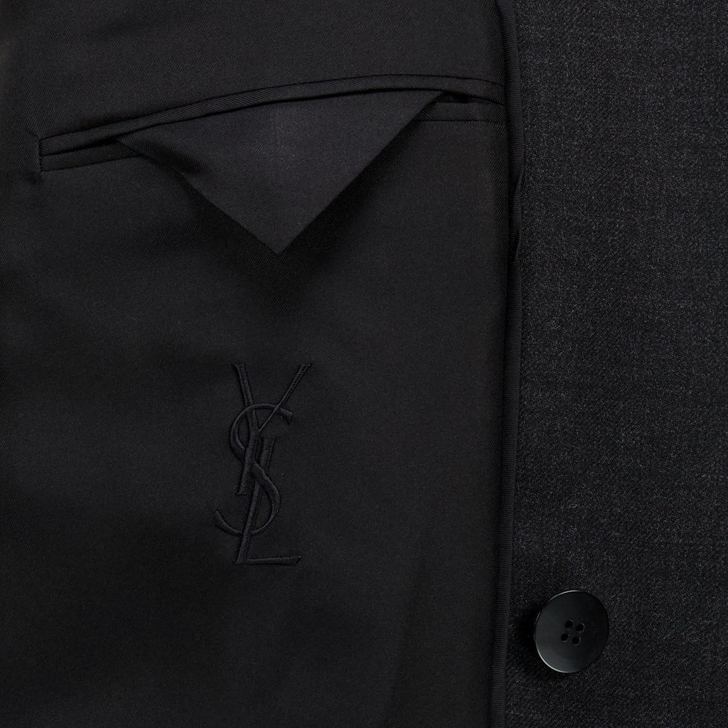 Vestes Schwarzer Woll-Blazer Saint Laurent Noir Homme