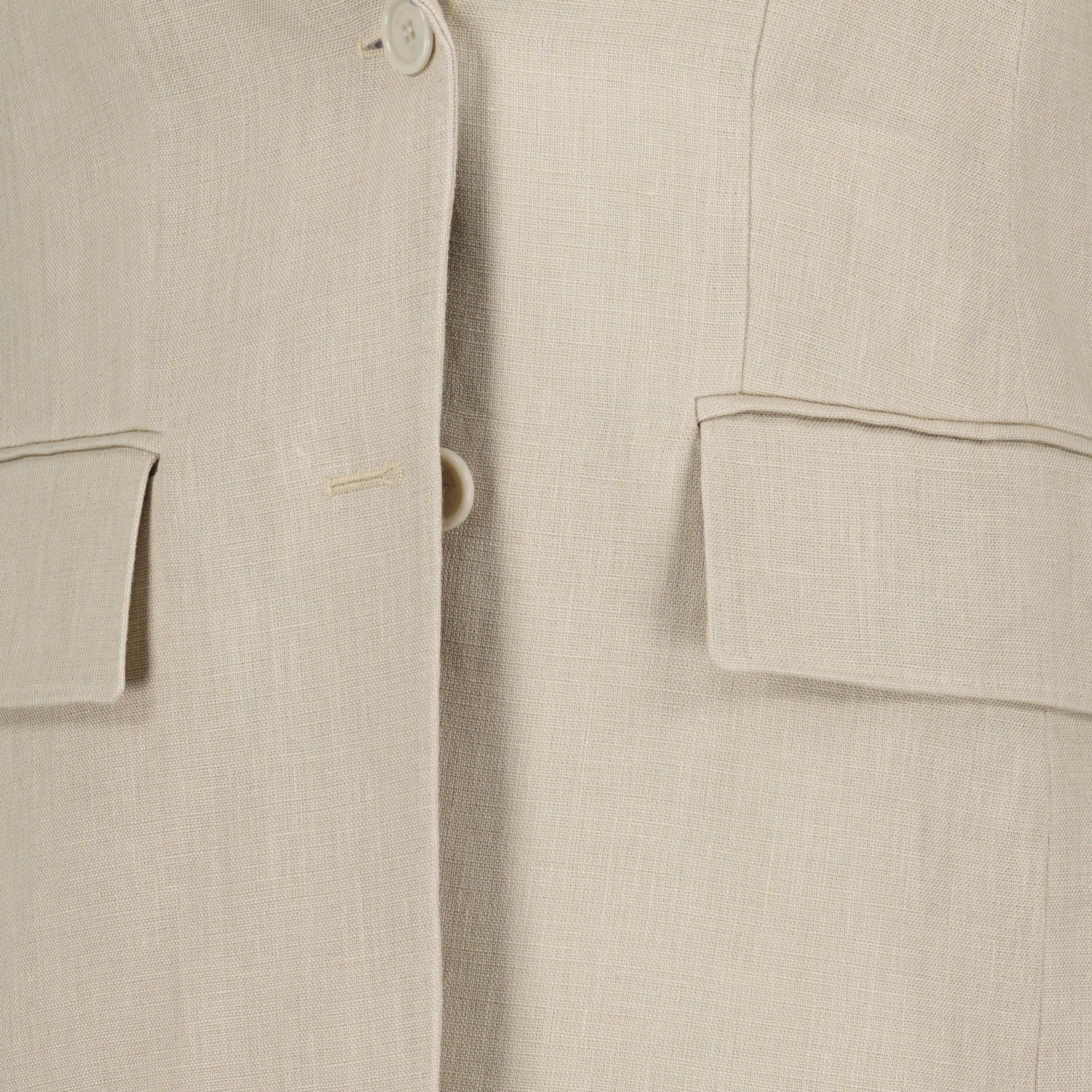 Immagine dell'articolo Giacca senza maniche beige in lino con volant di Max Mara per Donna - Stagione Primavera-Estate 2026 - Vista Dettagliata_1