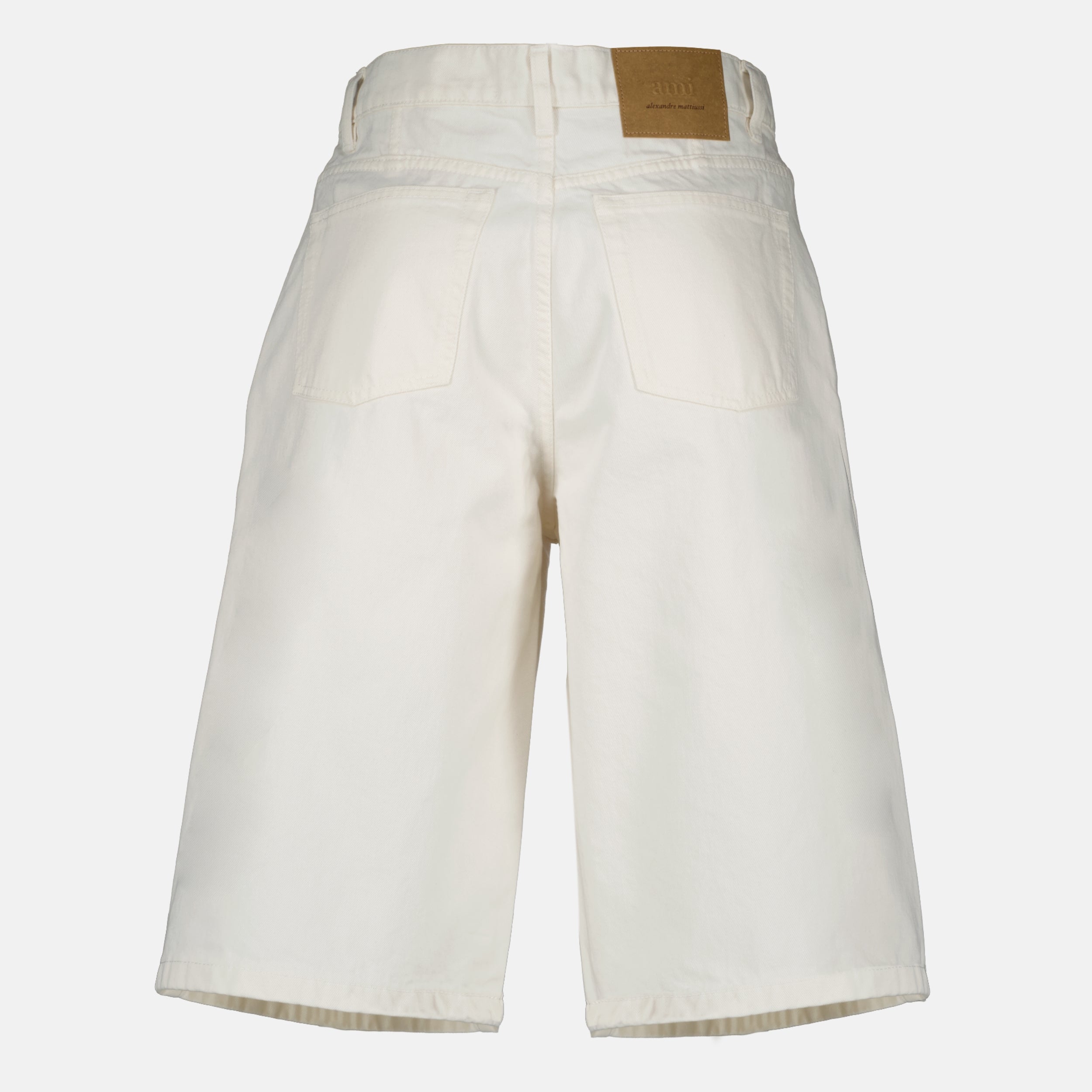 Shorts Bermuda en denim blanc Ami PARIS Blanc Homme