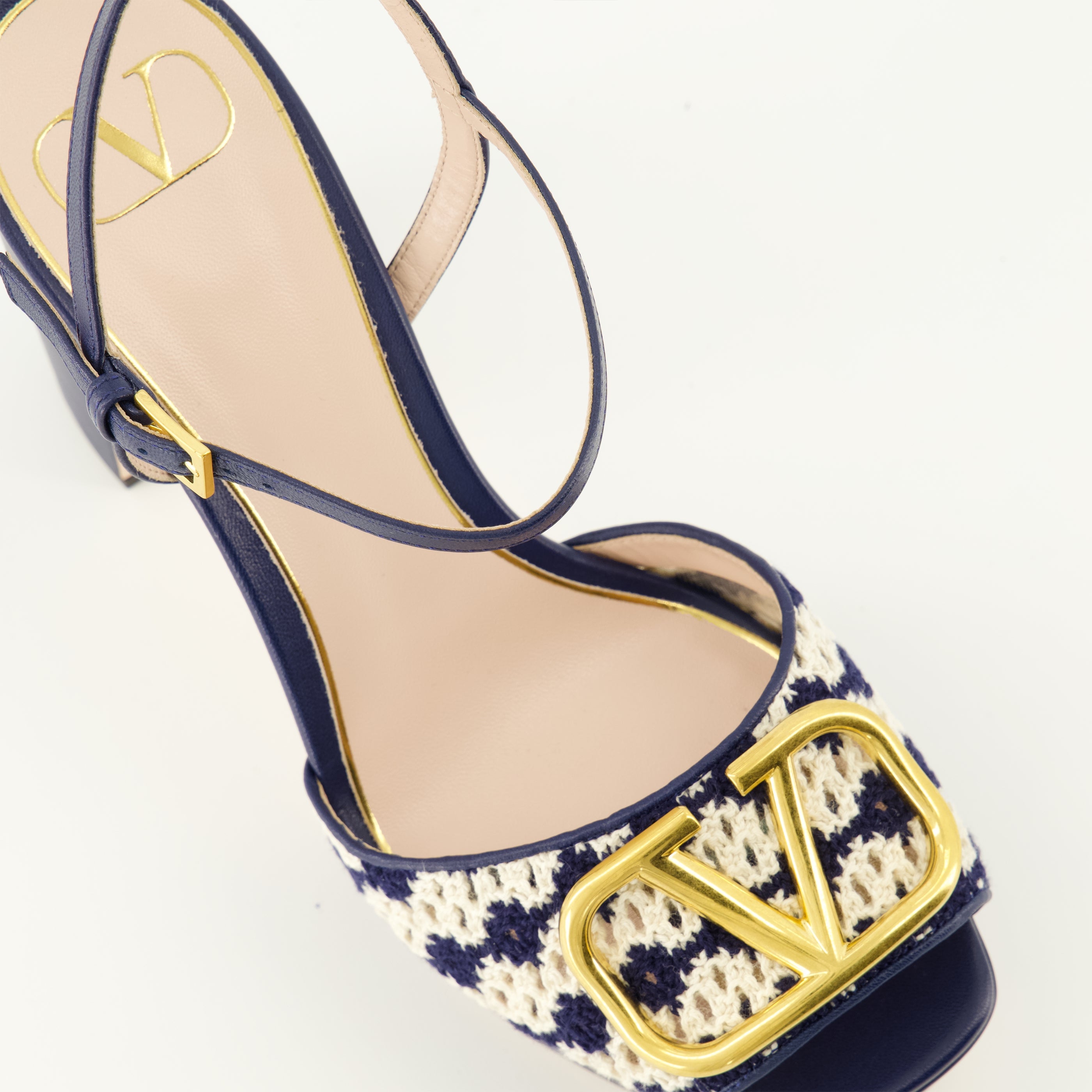 Chaussures ouvertes Sandales à talons VLogo bleu marine Valentino Garavani Bleu foncé Femme
