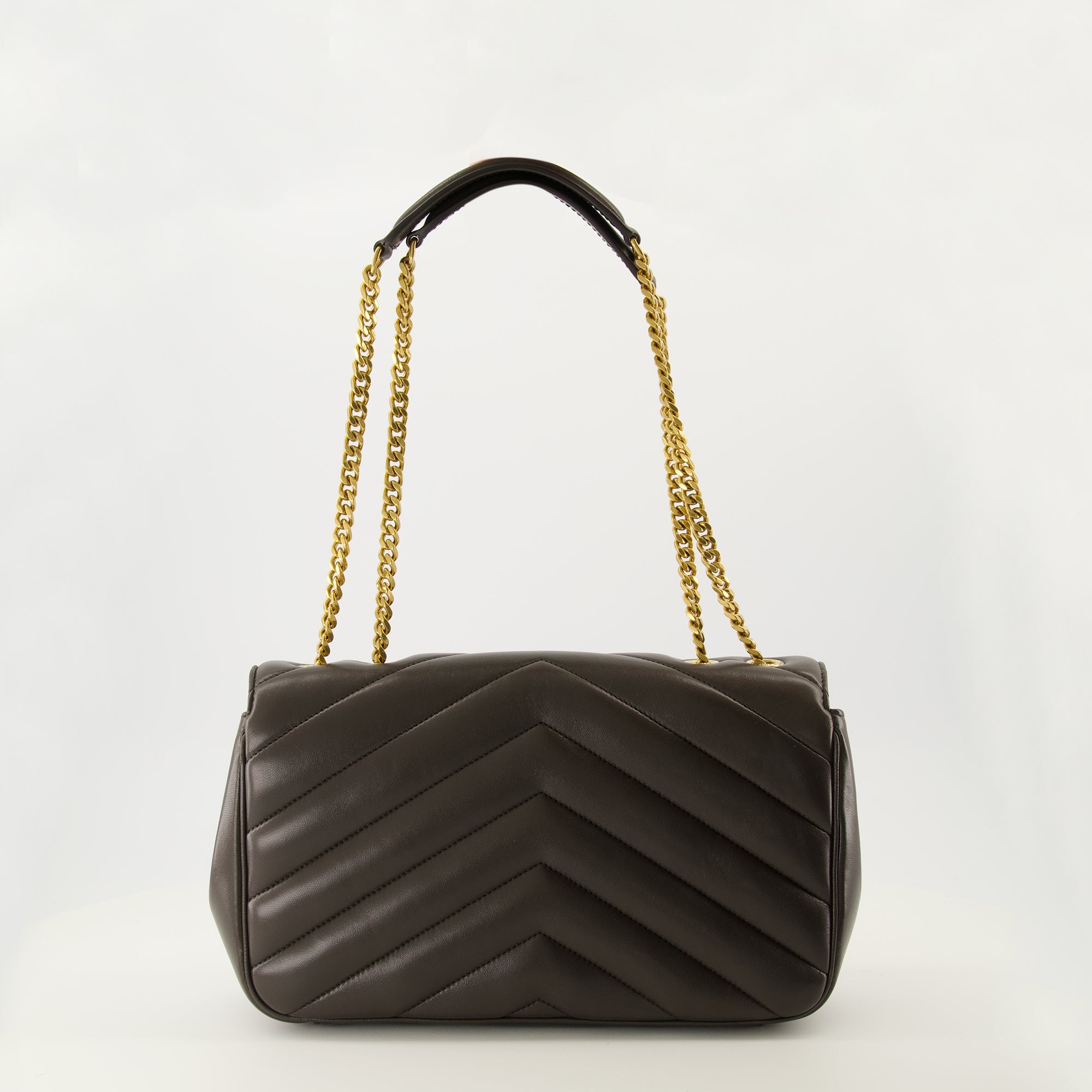 Image of the Medium Brown Loulou Bag by Saint Laurent for Women - Autumn-Winter 2025 - Back View