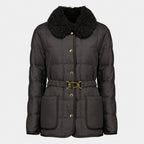 Manteaux Black Swan Belted Down Jacket Moncler Noir Femme