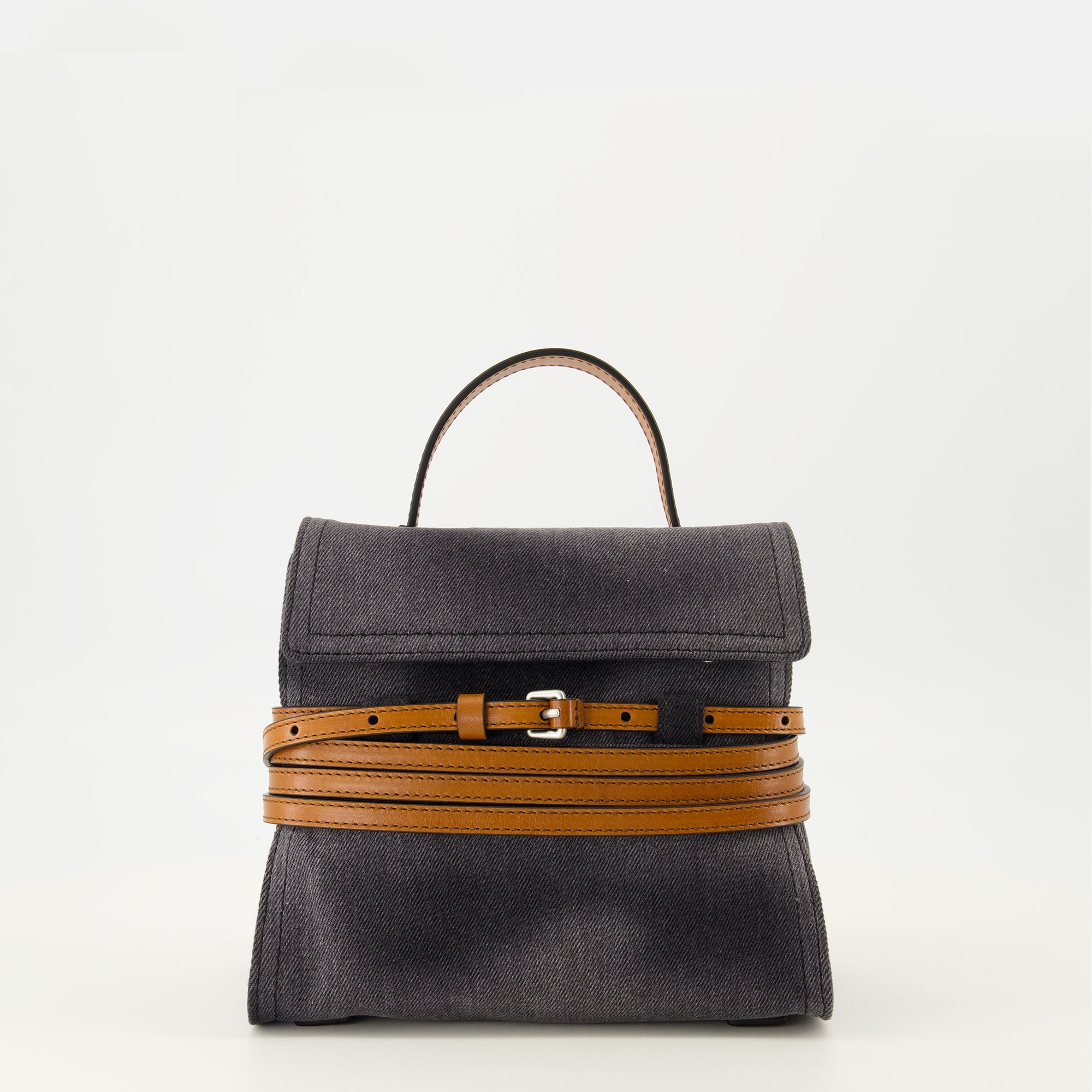 Bild der Moschino Tie Me Denim Tasche für Damen - Herbst-Winter 2025 Saison - Frontalansicht
