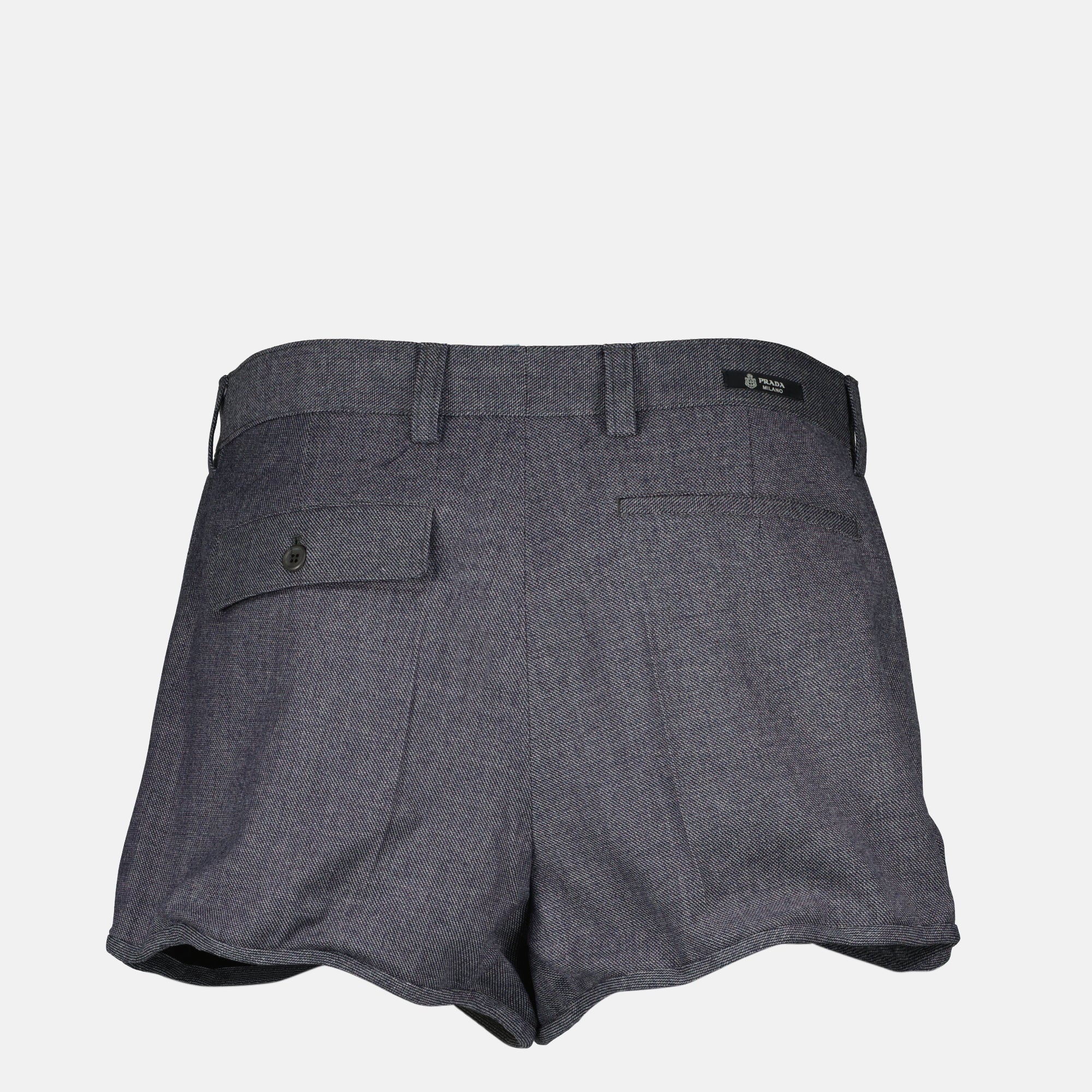 Image de l'article Short en satin gris de la marque Prada pour Femme - Saison Printemps-Été 2026 - Vue de Dos