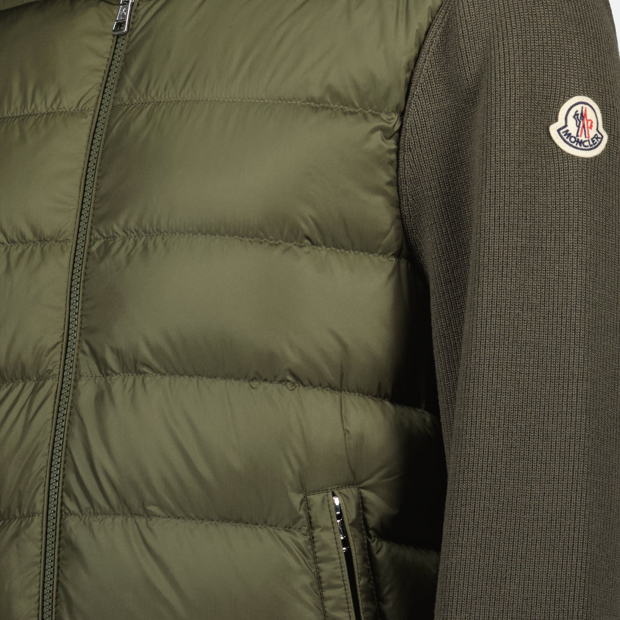 Vestes Veste bi-matière Moncler Kaki Homme