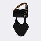Beachwear Maillot de bain Medusa Greca asymétrique Versace Noir Femme
