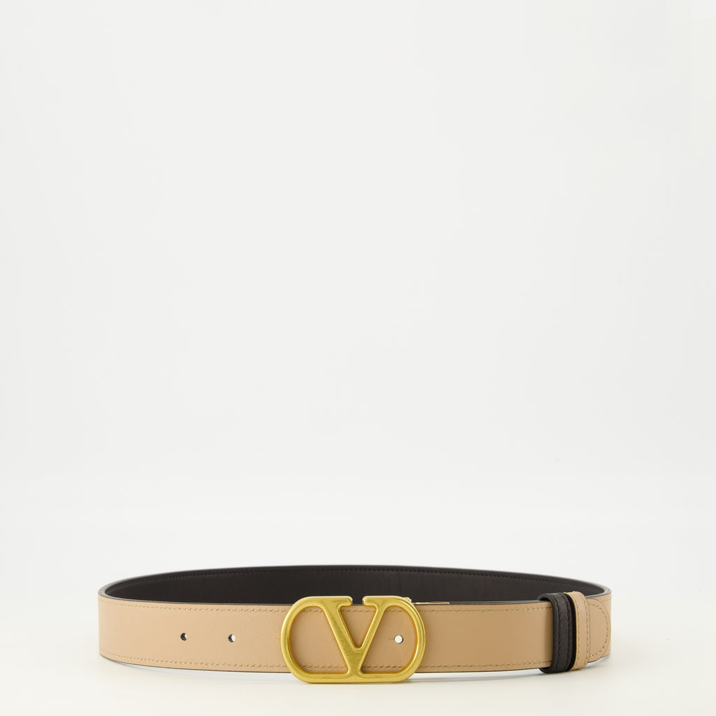 Image de l'article Ceinture VLogo réversible noir et beige 30 mm de la marque Valentino Garavani pour Femme - Saison Printemps-Été 2026 - Vue détaillée_2