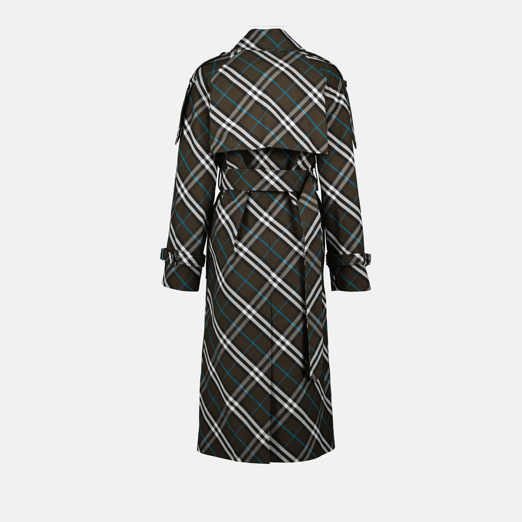 Manteaux Trench-coat à carreaux Burberry Gris Femme