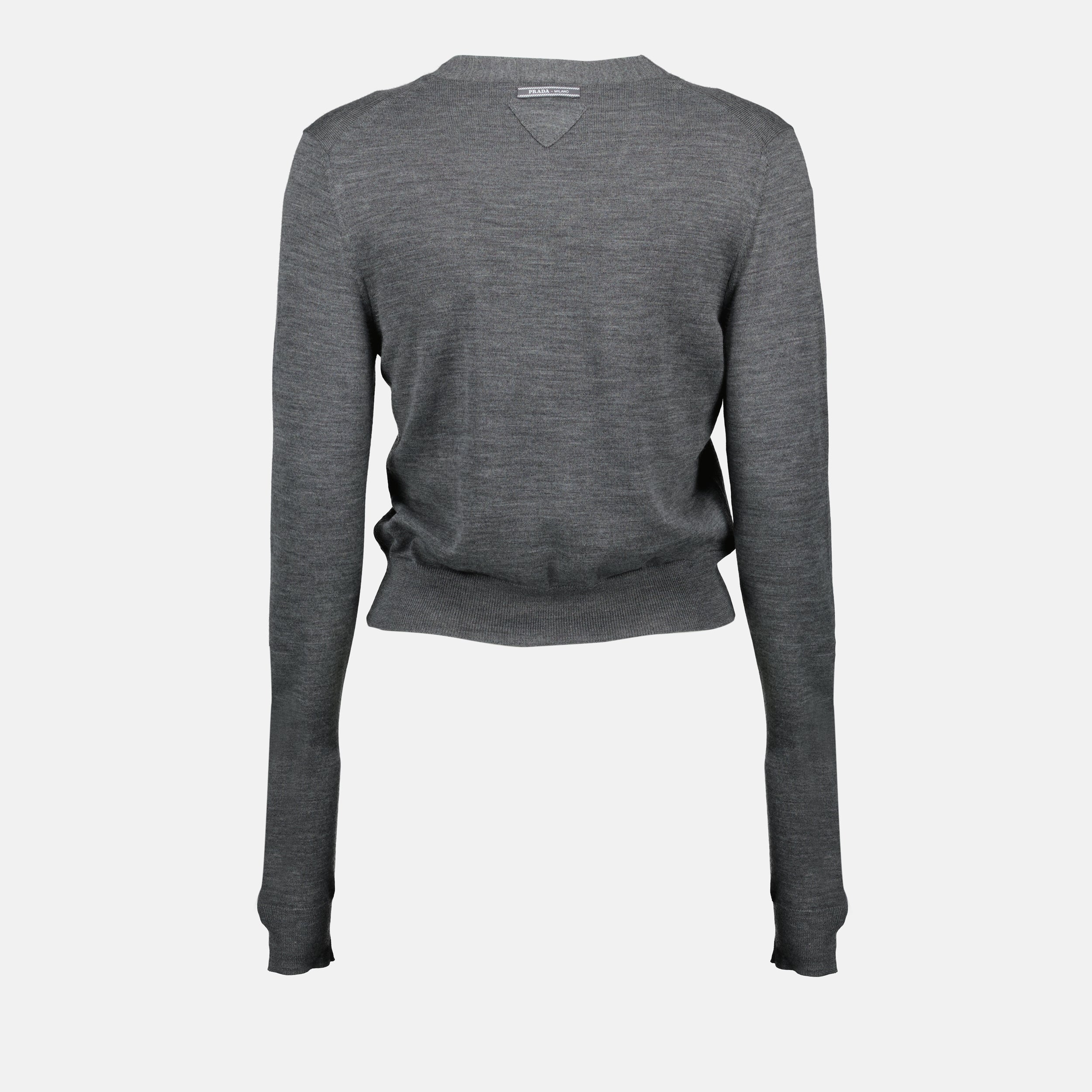 Maille Cardigan en laine Prada Gris Femme