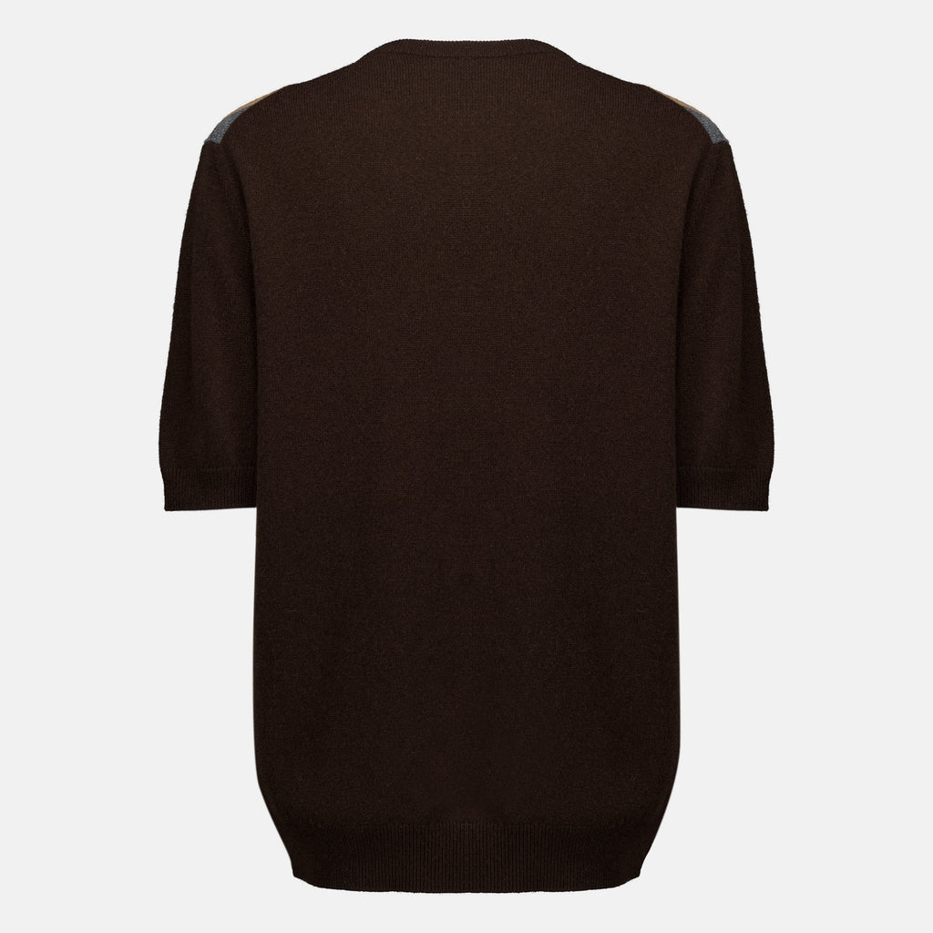 Maille Pull manches courtes en laine Prada Marron Femme