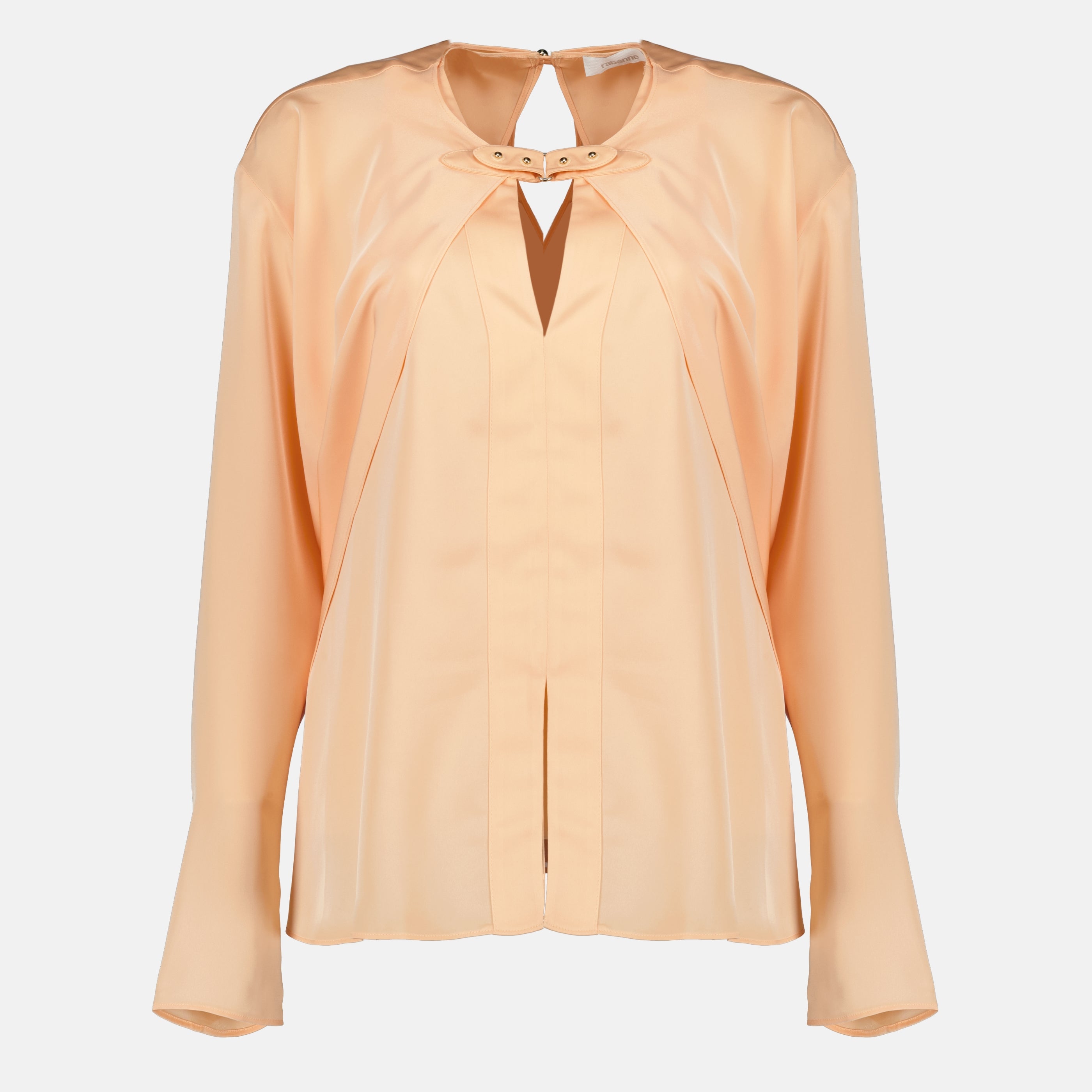 Imagen de la blusa satinada de manga larga de la marca Rabanne para mujer - Temporada Primavera-Verano 2026 - Vista Frontal