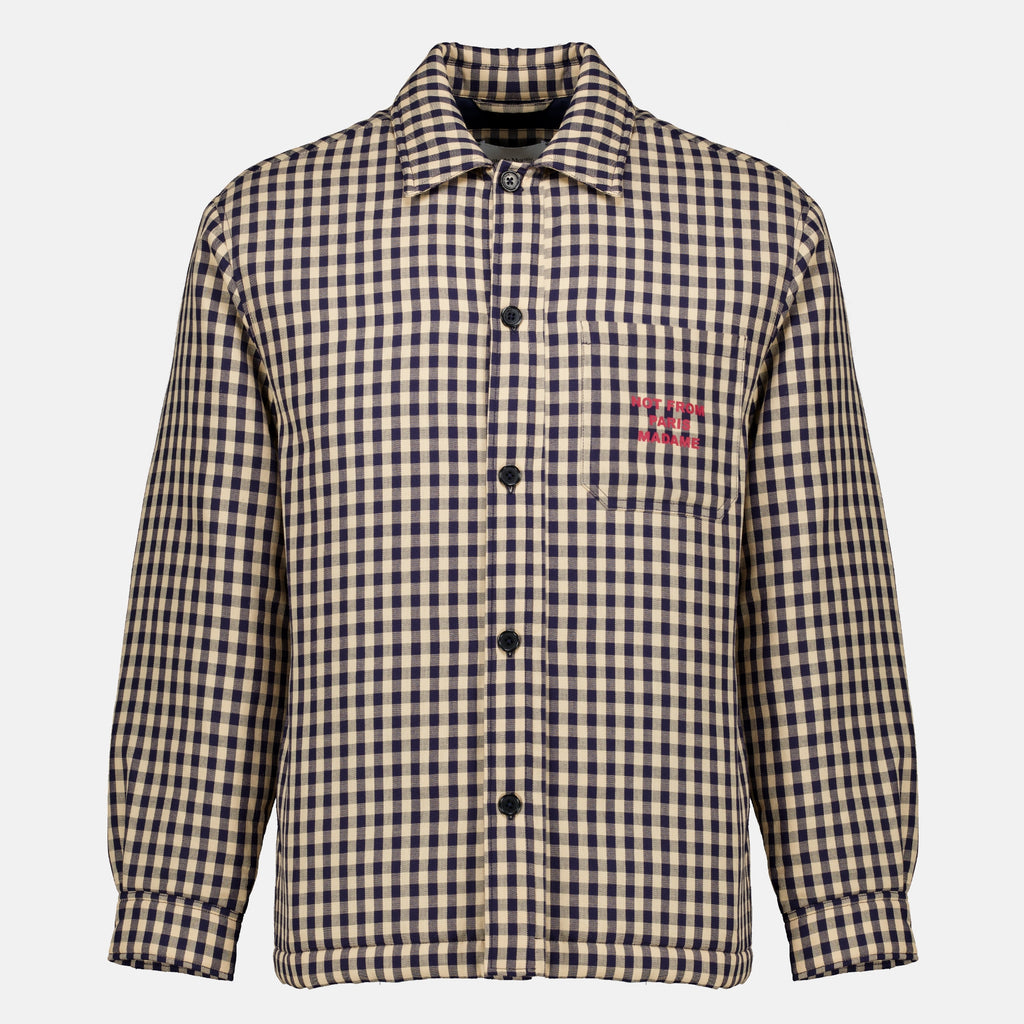 Chemises Surchemise Slogan à carreaux marron Drole De Monsieur Marron Homme
