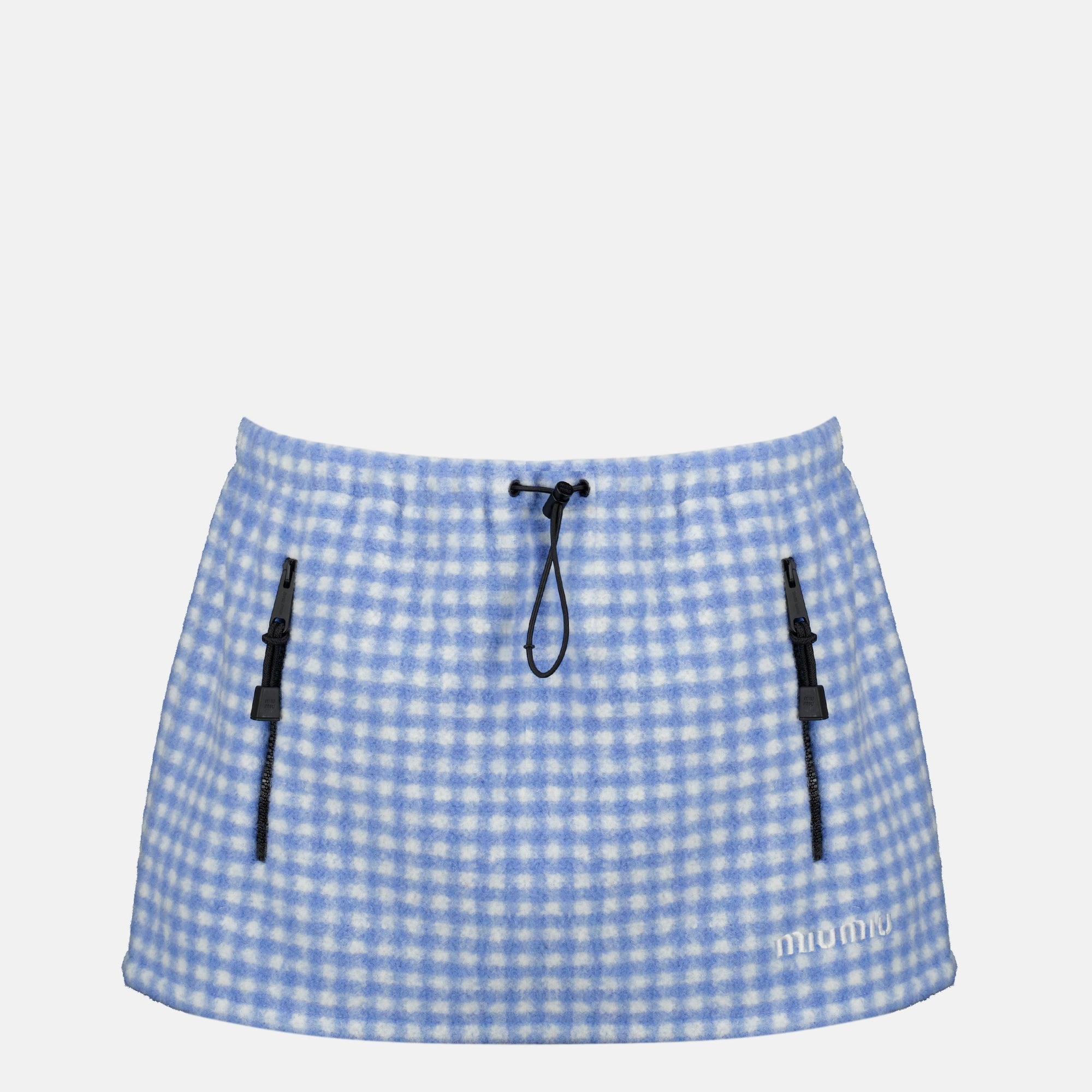 Jupes Gonna in Pile Mini Vichy Miu Miu Bleu Femme