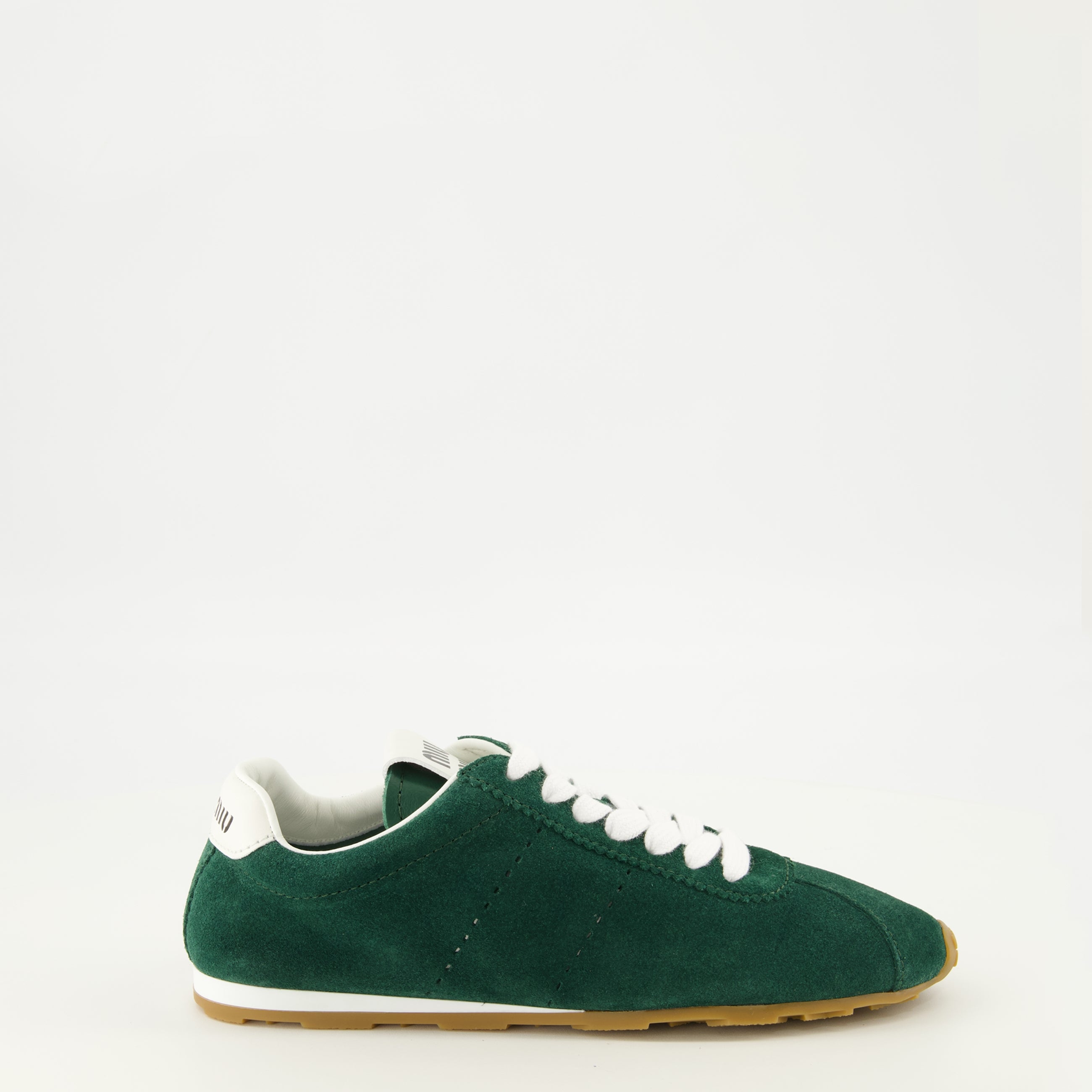 Baskets Baskets Plume en suède vert Miu Miu Vert Femme