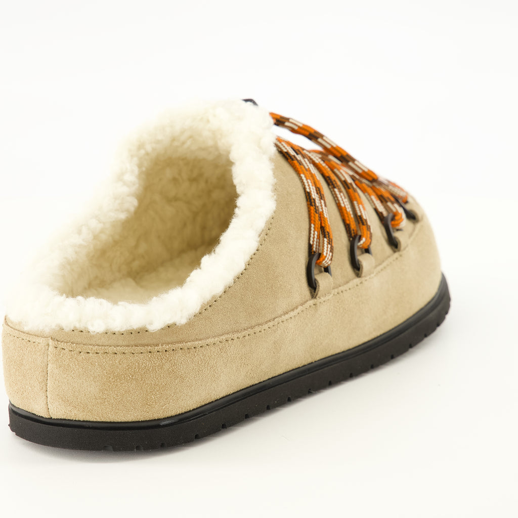 Chaussures ouvertes Mules de Pêlo Beijes Prada Beige Femme