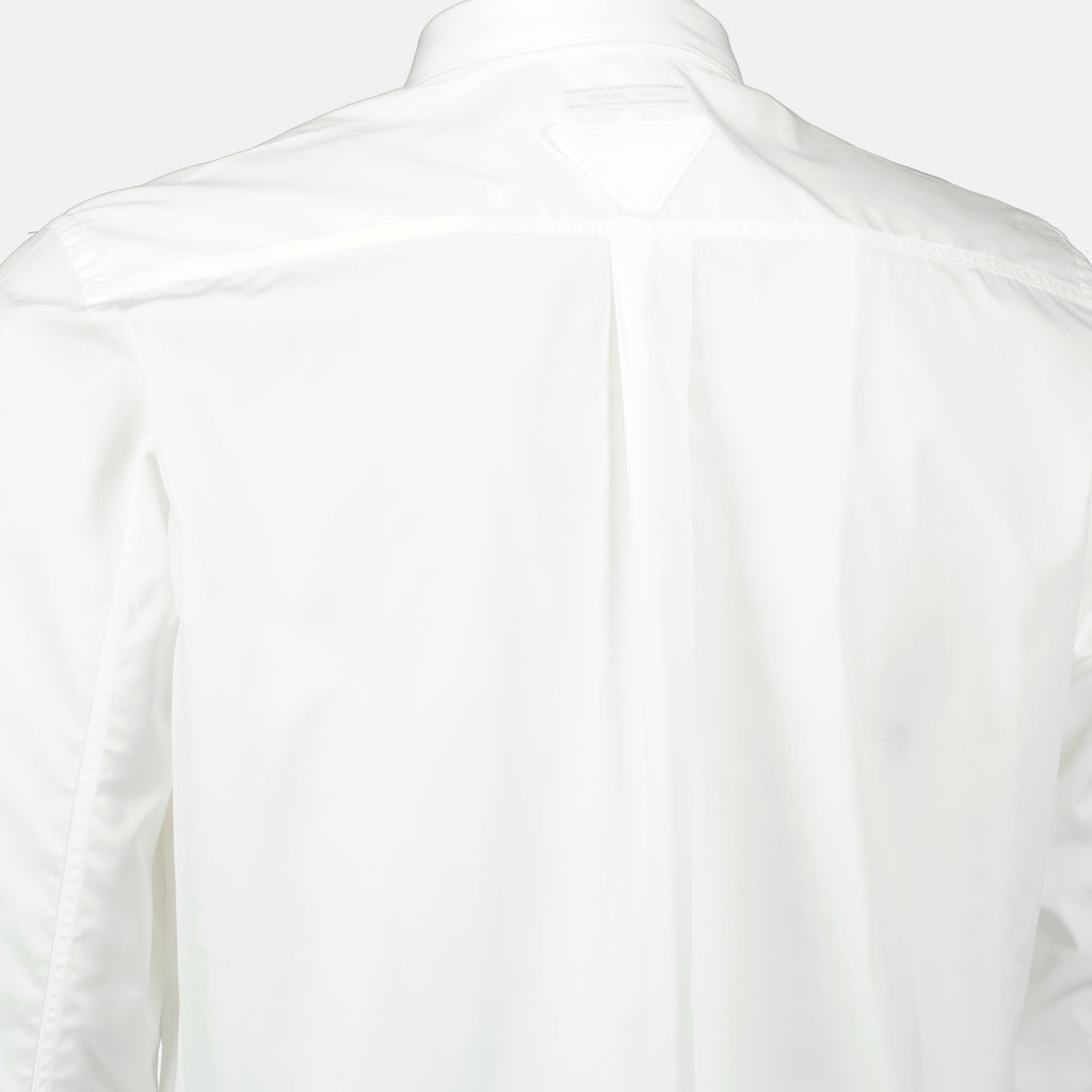 Chemises Chemise en coton Prada Blanc Homme