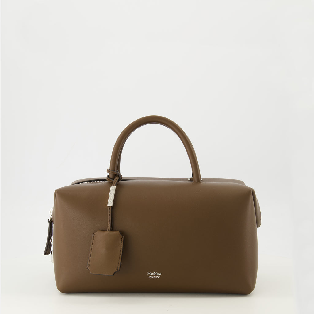 Image de l'article Sac Boston en cuir marron de la marque Max Mara pour Femme - Saison Printemps-Été 2026 - Vue de Face