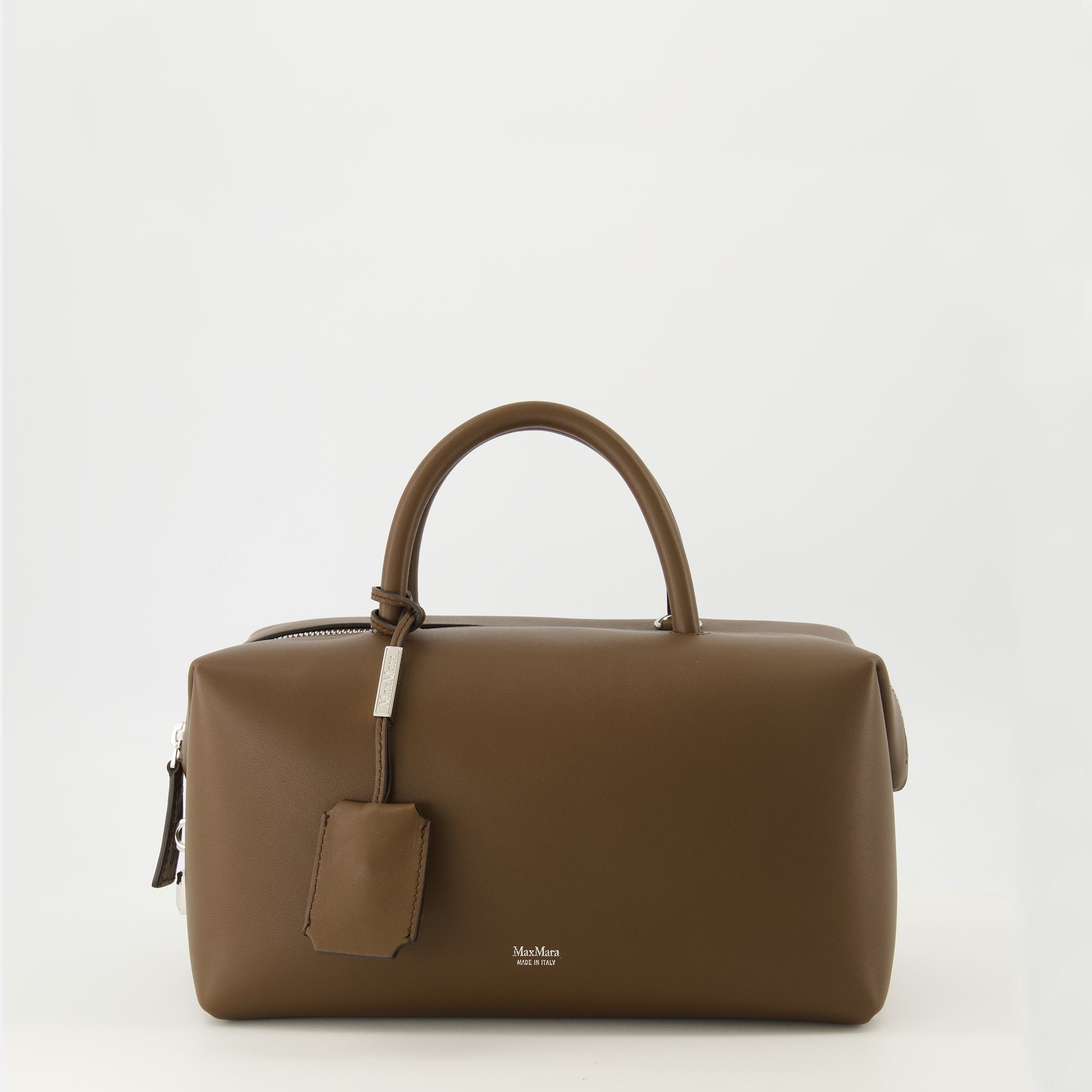 Image de l'article Sac Boston en cuir marron de la marque Max Mara pour Femme - Saison Printemps-Été 2026 - Vue de Face
