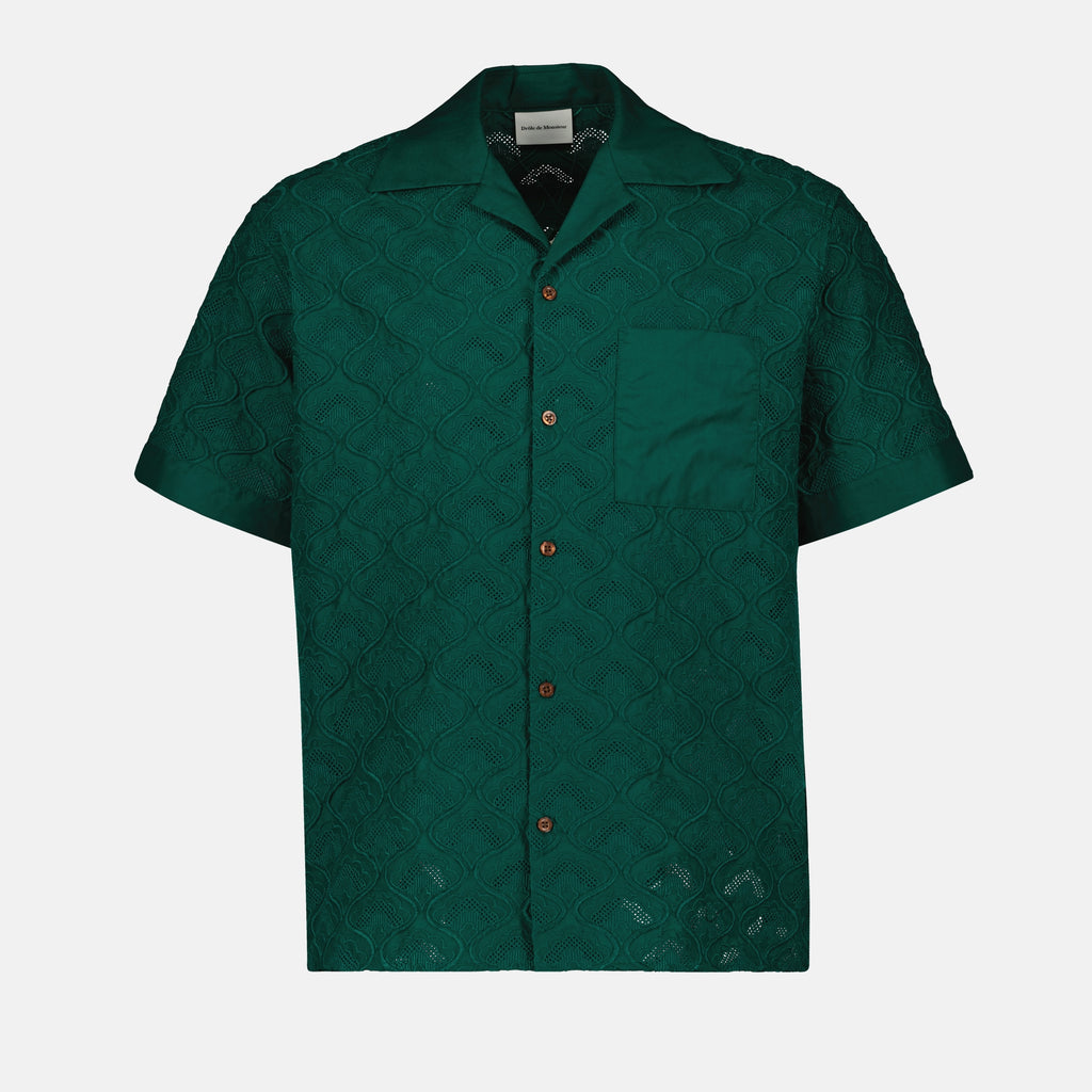 Camisas Camisa de Tapicería Bordada Drole De Monsieur Verde Homme