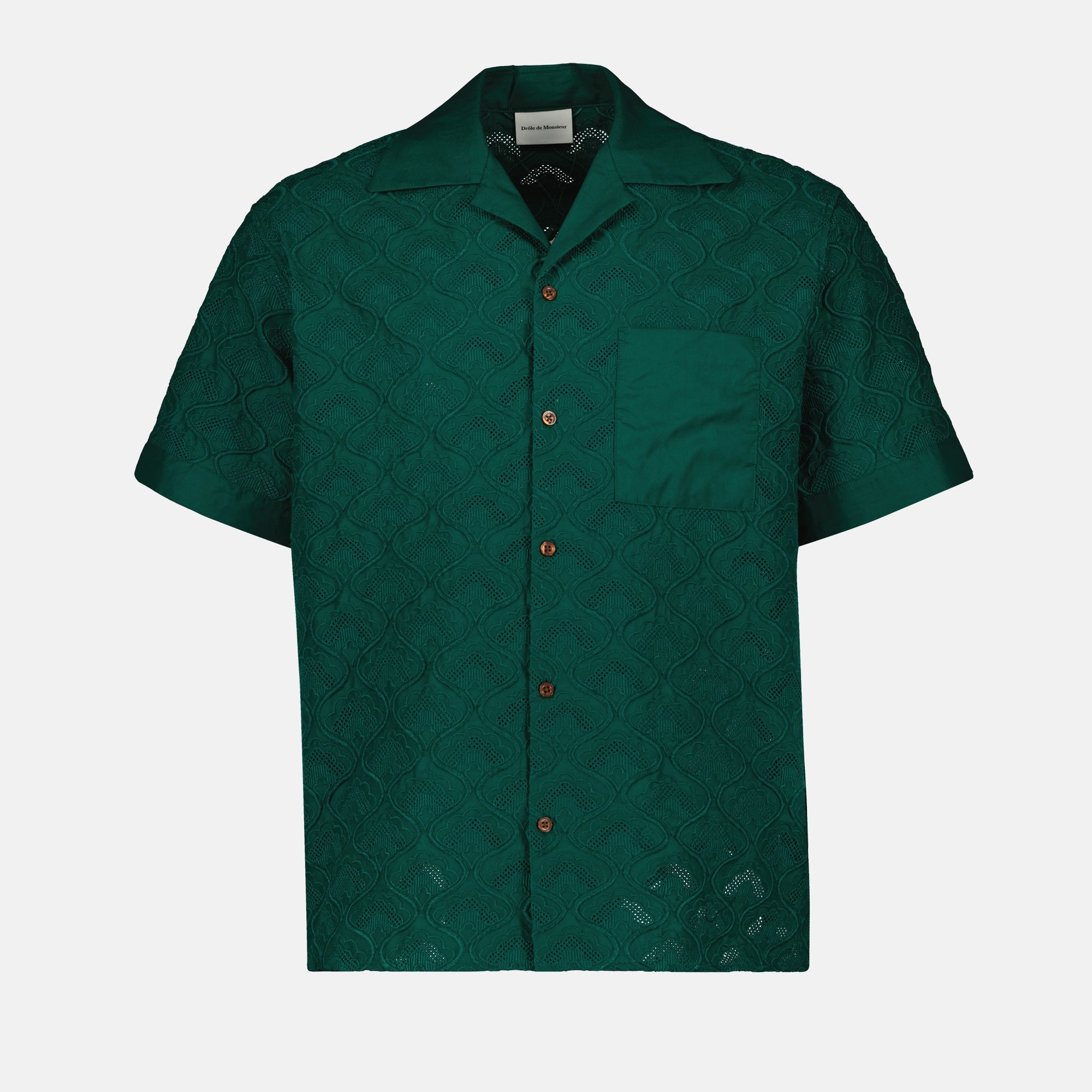 Camisas Camisa de Tapicería Bordada Drole De Monsieur Verde Homme