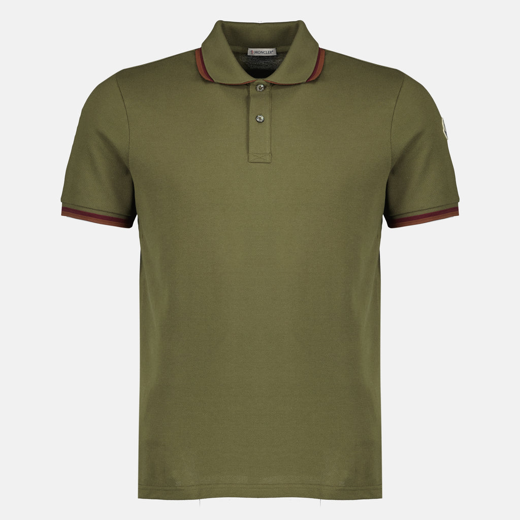 Polos カーキコットンピケポロ Moncler Kaki Homme