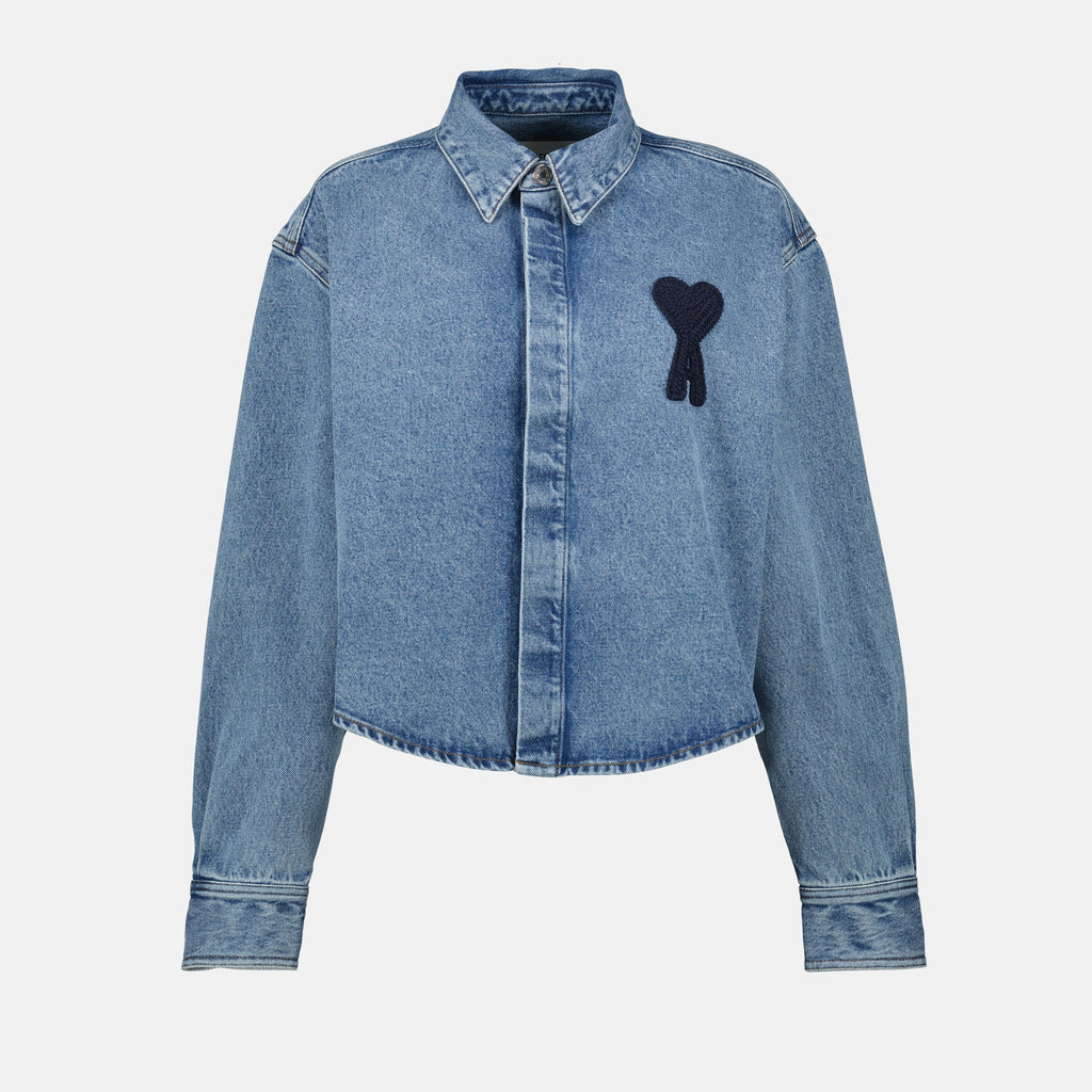 셔츠 Veste en jean Ami de coeur Ami PARIS 파란색 Femme