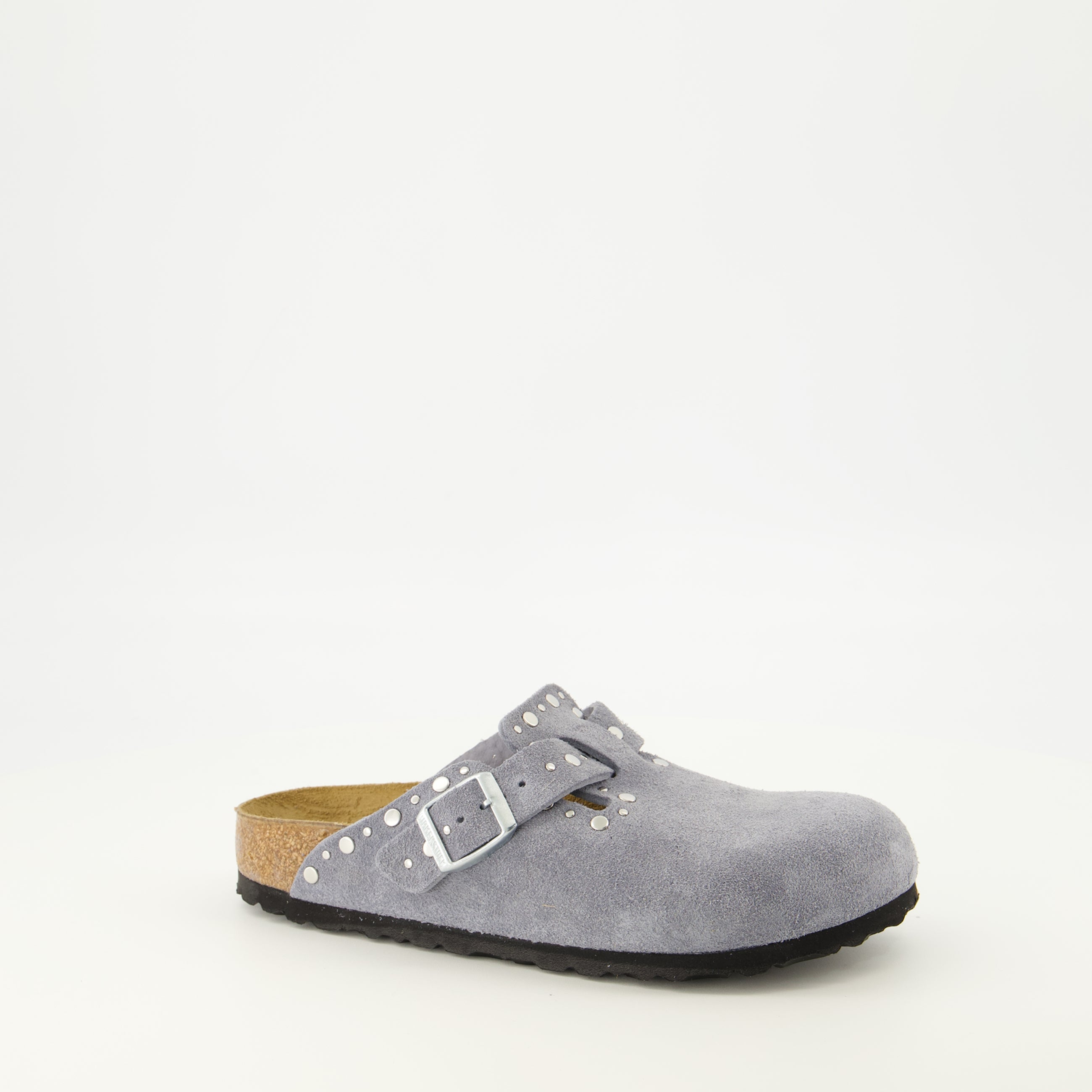 Chaussures ouvertes Mules Boston Rivets Grises Birkenstock Gris Femme