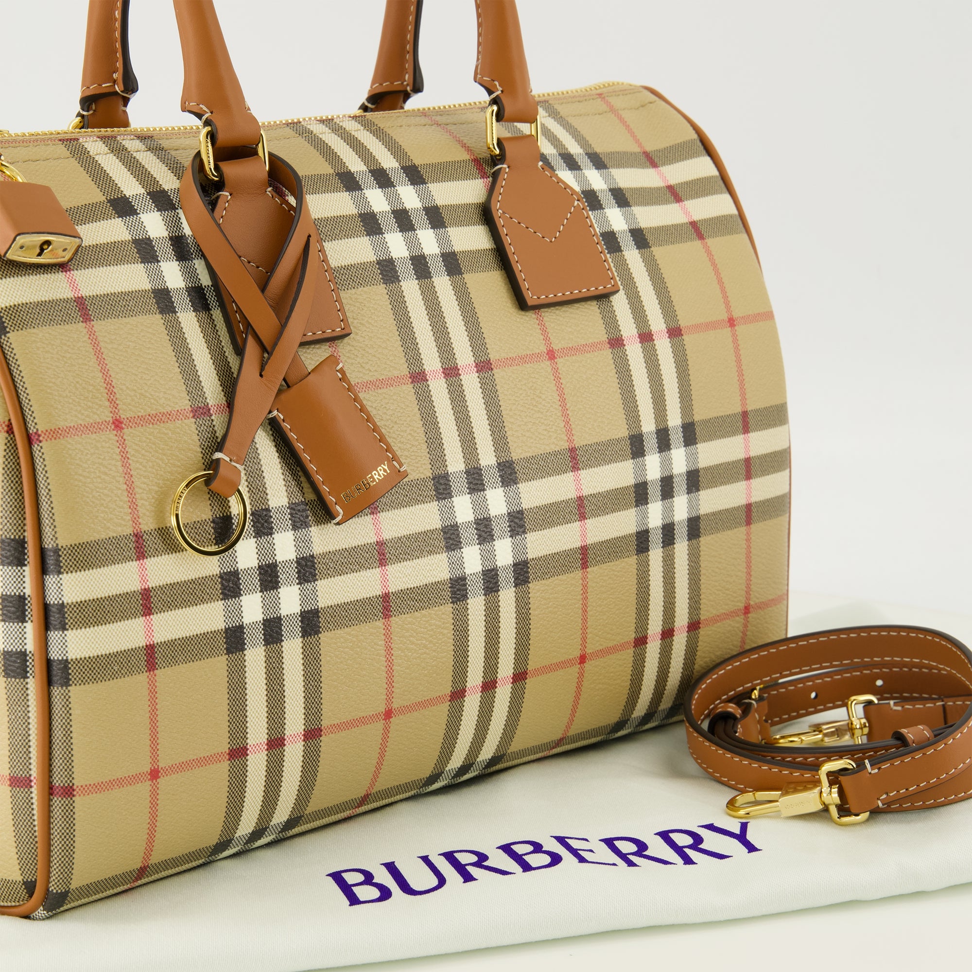 Image de l'article Sac Bowling Check beige de la marque Burberry pour Femme - Saison Printemps-Été 2026 - Vue détaillée_2