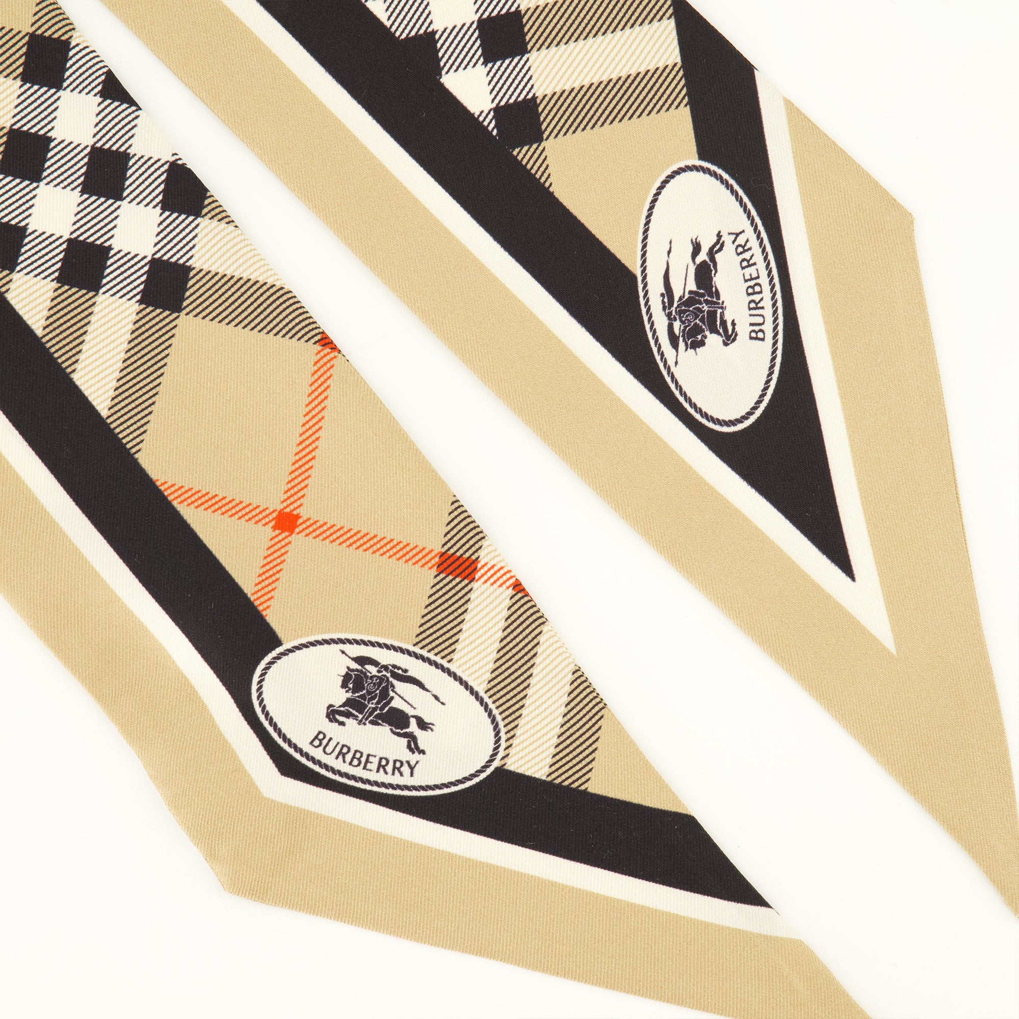 Écharpes, foulards et gants Bufanda de Seda Check Knight Burberry Beige Femme