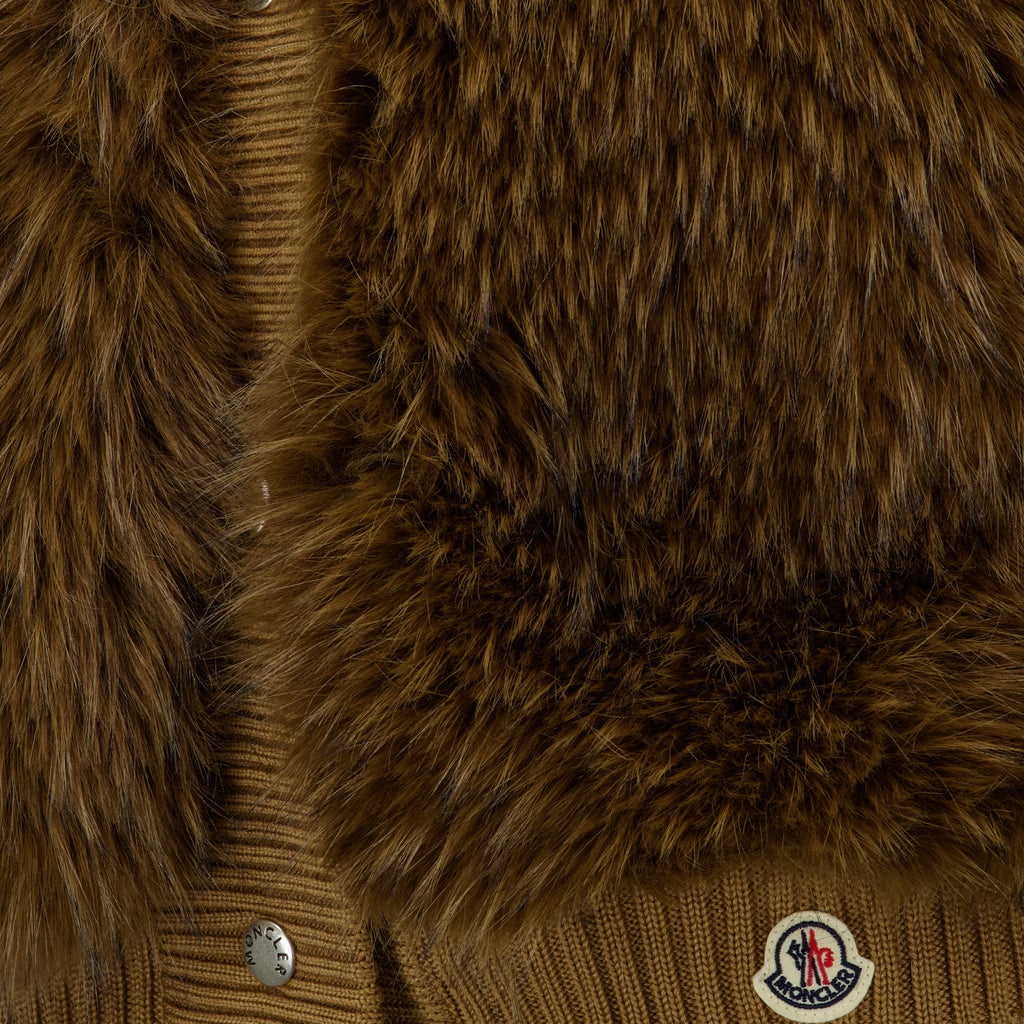 Vestes Giacca Puffer in Lana Senza Maniche Moncler Marron Femme