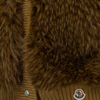 Vestes Giacca Puffer in Lana Senza Maniche Moncler Marron Femme