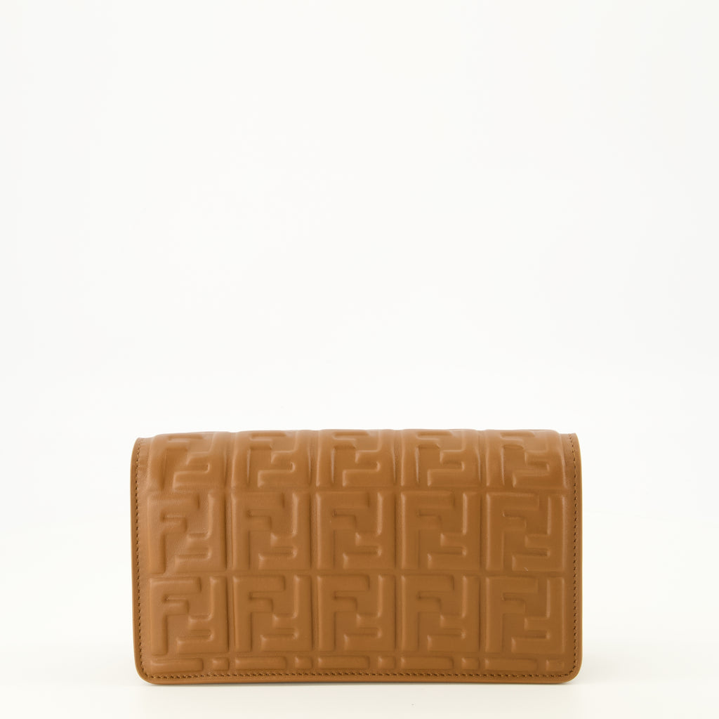 Sacs bandoulière Cartera Baguette de Cuero Marrón con Cadena Fendi Marron Femme