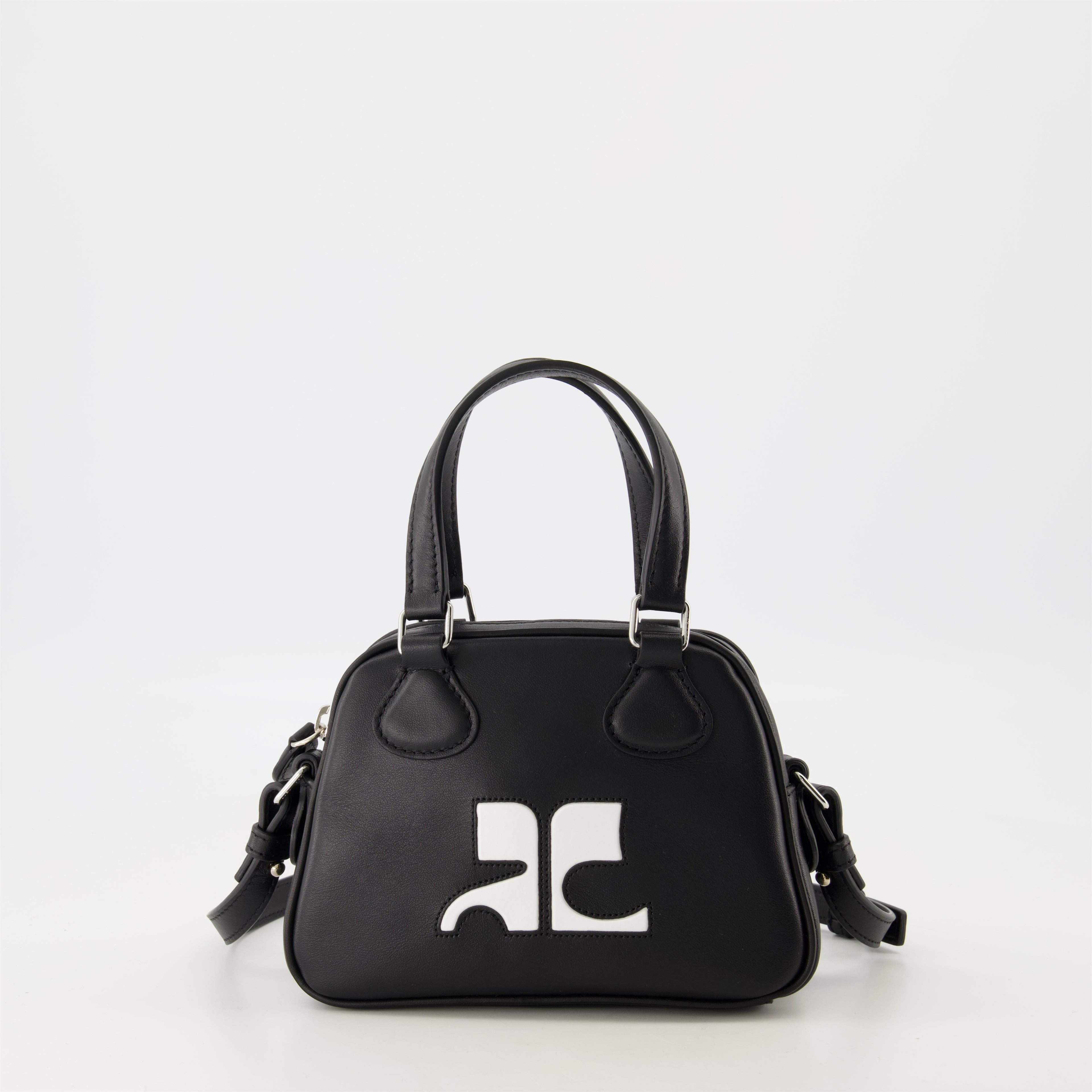 Sacs à main et épaule Mini sac bowling Réédition Courrèges Noir Unisexe
