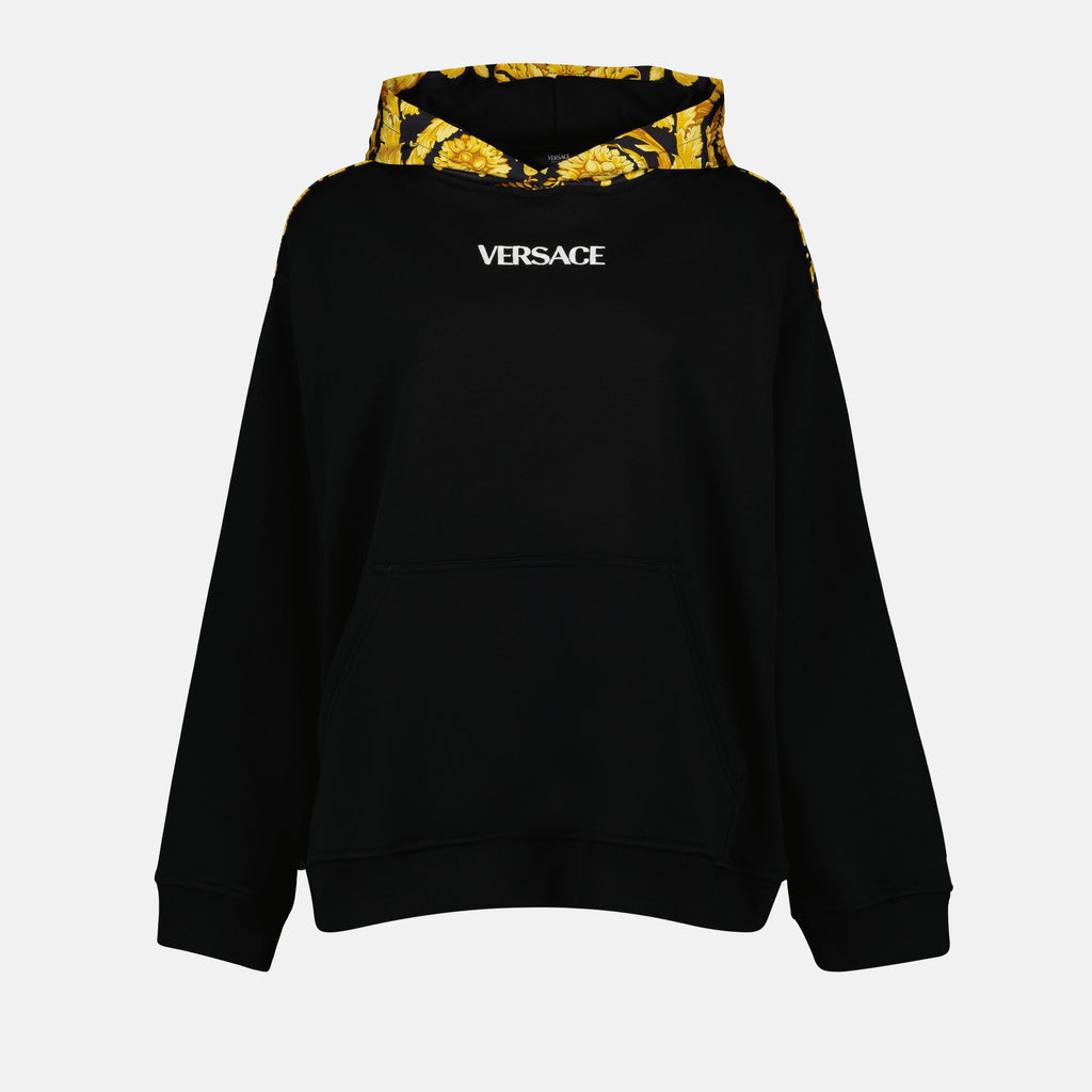 Felpe Hoodie Barocco Versace Giallo Femme