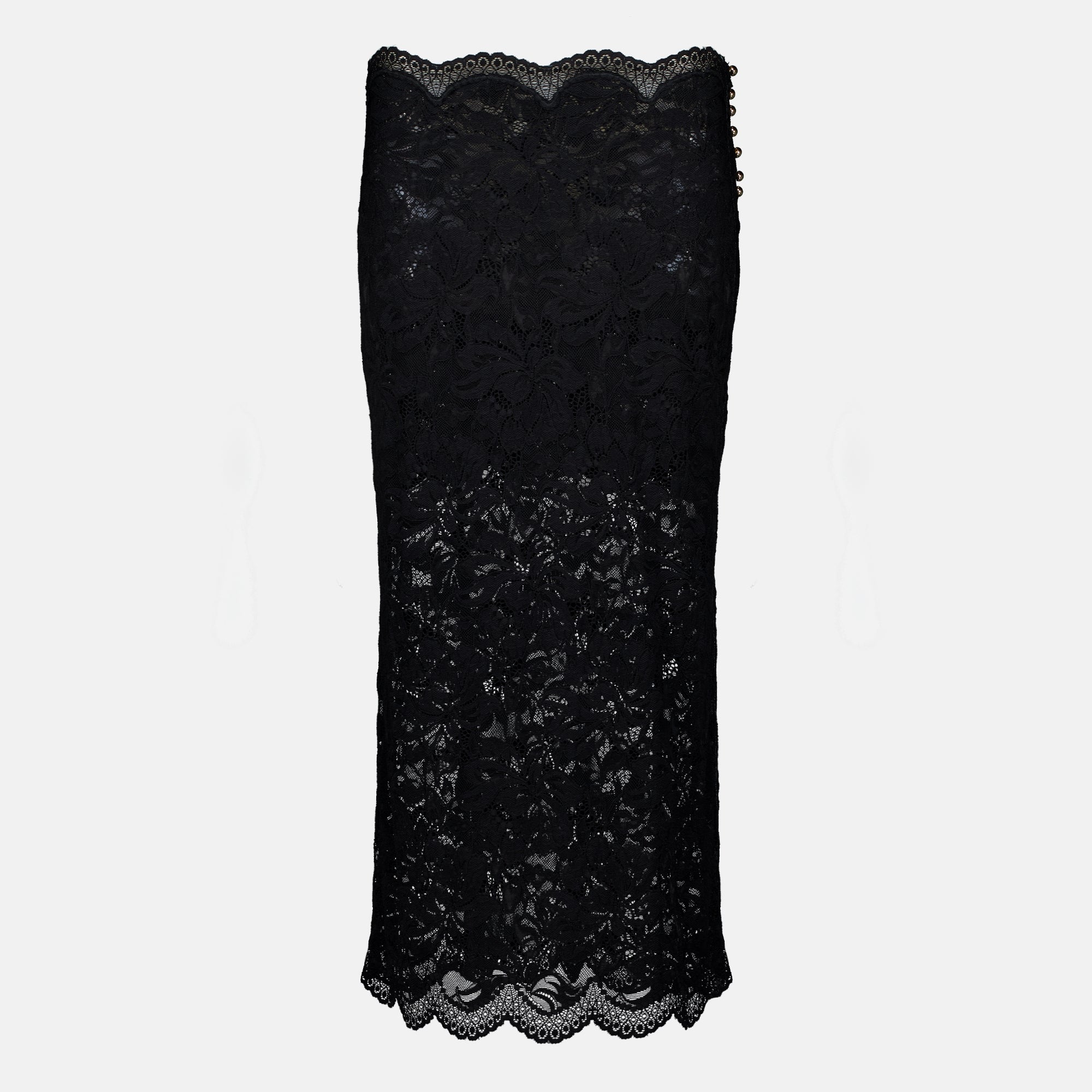 Jupes Jupe midi en dentelle noire Rabanne Noir Femme
