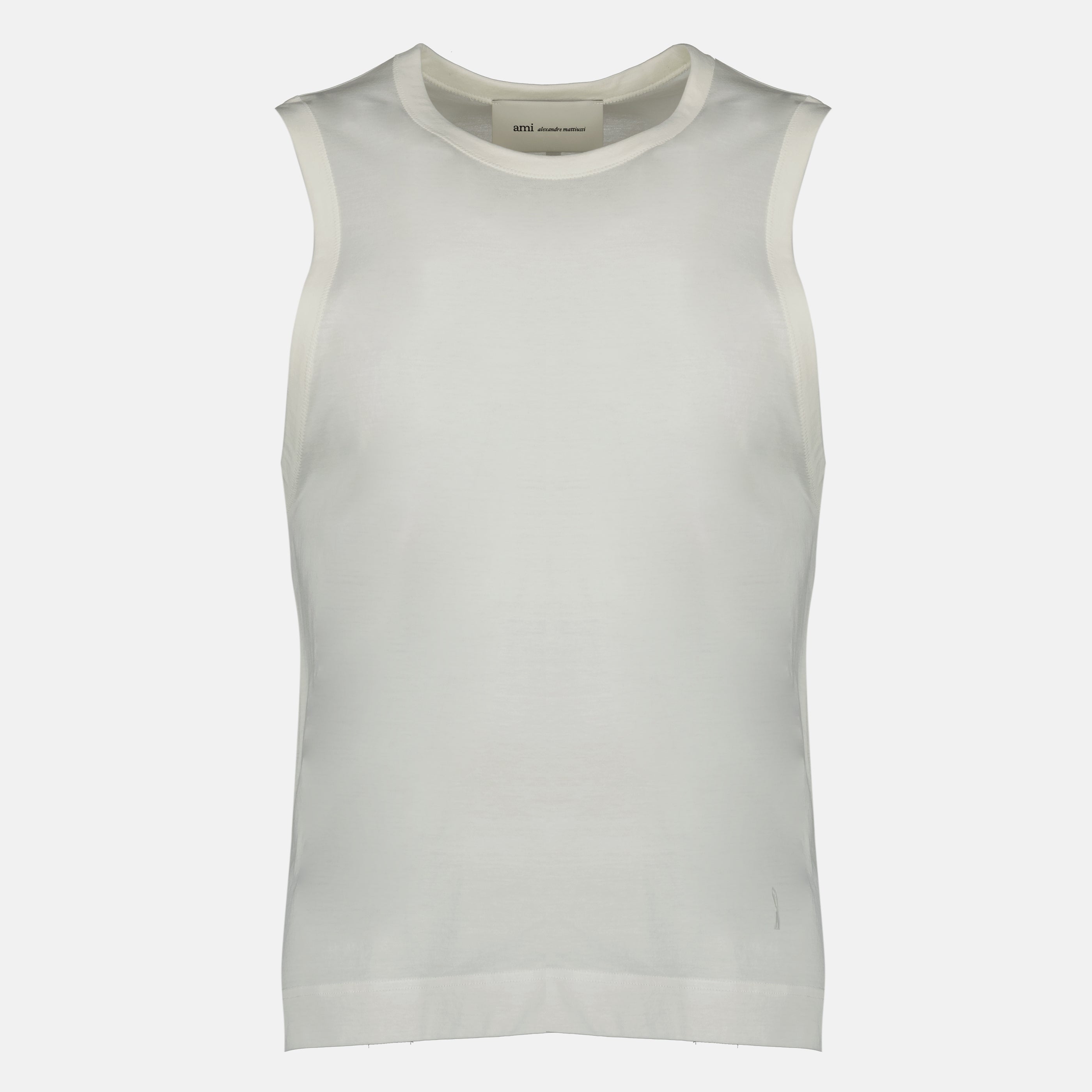 Image de l'article Débardeur blanc en coton de la marque Ami PARIS pour Homme - Saison Printemps-Été 2026 - Vue de Face