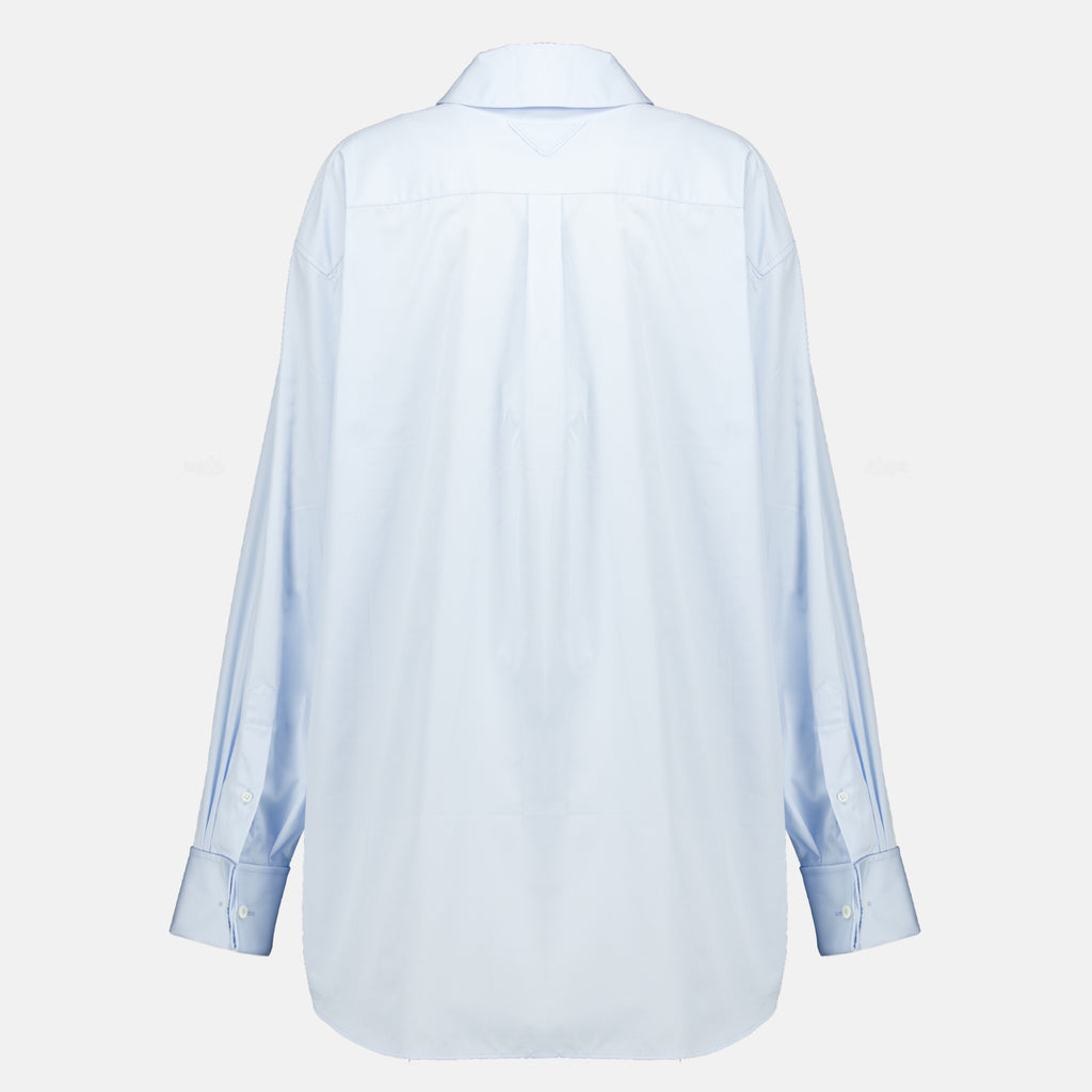 Chemises Blaues Popeline-Hemd Prada Bleu Femme