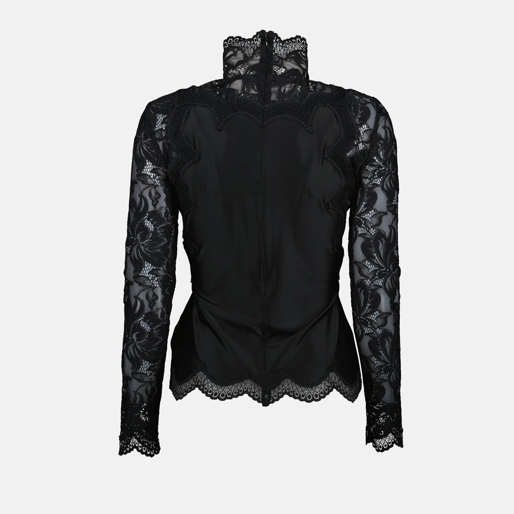 Tops Blouse satin et dentelle Rabanne Negro Femme