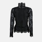 Tops Blouse satin et dentelle Rabanne Negro Femme