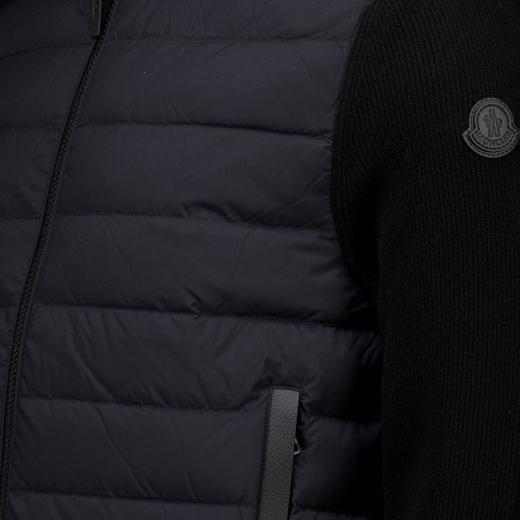 Vestes ブラックキルトジップカーディガン Moncler Noir Homme