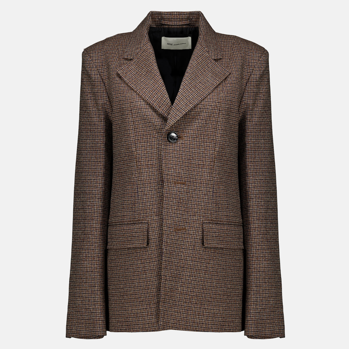 Vestes Blazer pied de poule en laine Ami PARIS Marron Femme