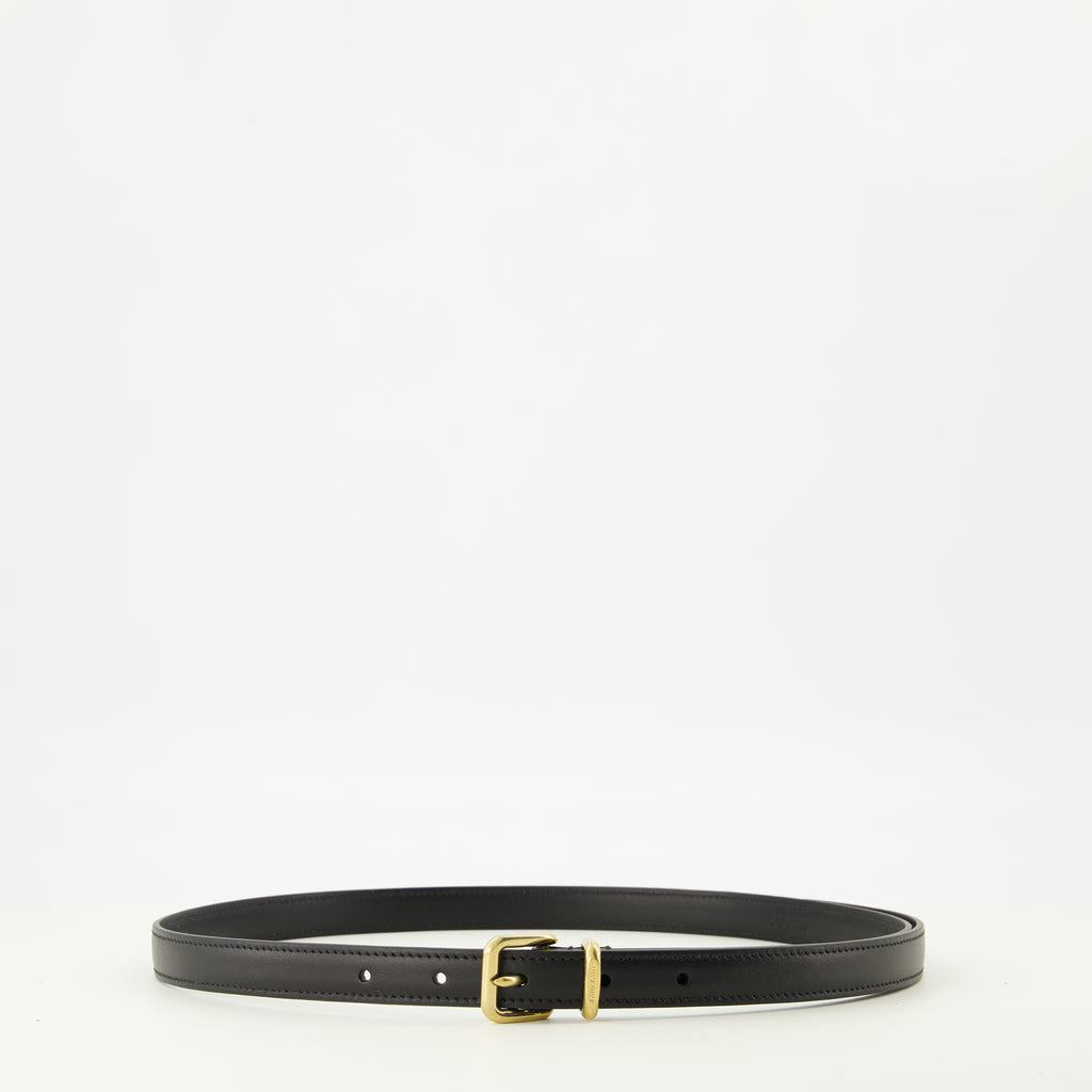 Image de l'article Ceinture en cuir noir de la marque Miu Miu pour Femme - Saison Printemps-Été 2026 - Vue de Face