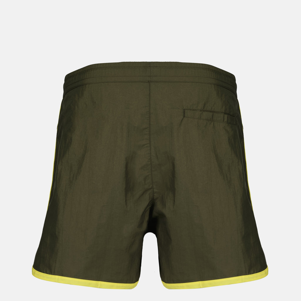 Drole De Monsieur 남성용 카키 나일론 야자수 수영 반바지 이미지 - 2026 봄/여름 시즌 - 뒷면보기