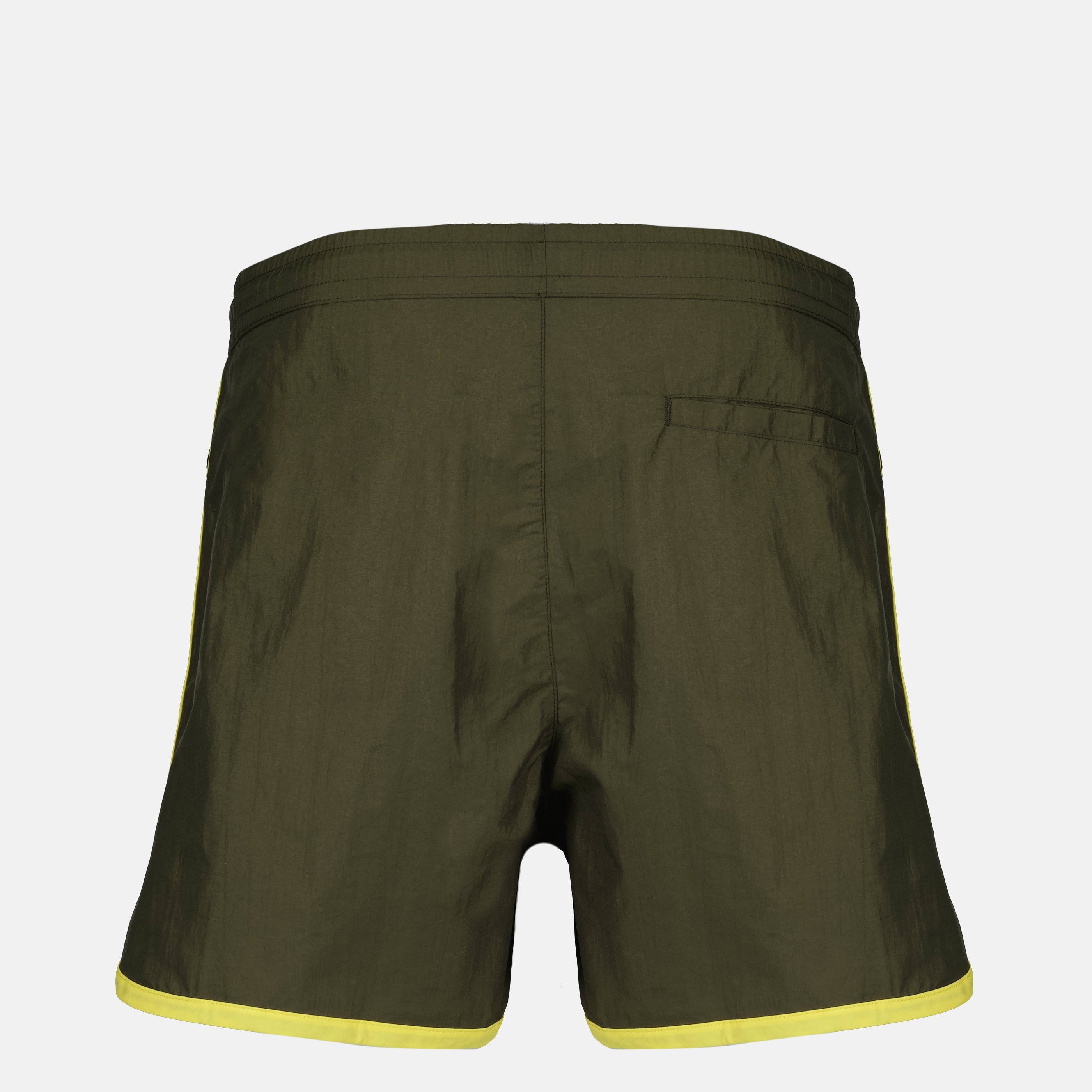 Drole De Monsieur 남성용 카키 나일론 야자수 수영 반바지 이미지 - 2026 봄/여름 시즌 - 뒷면보기