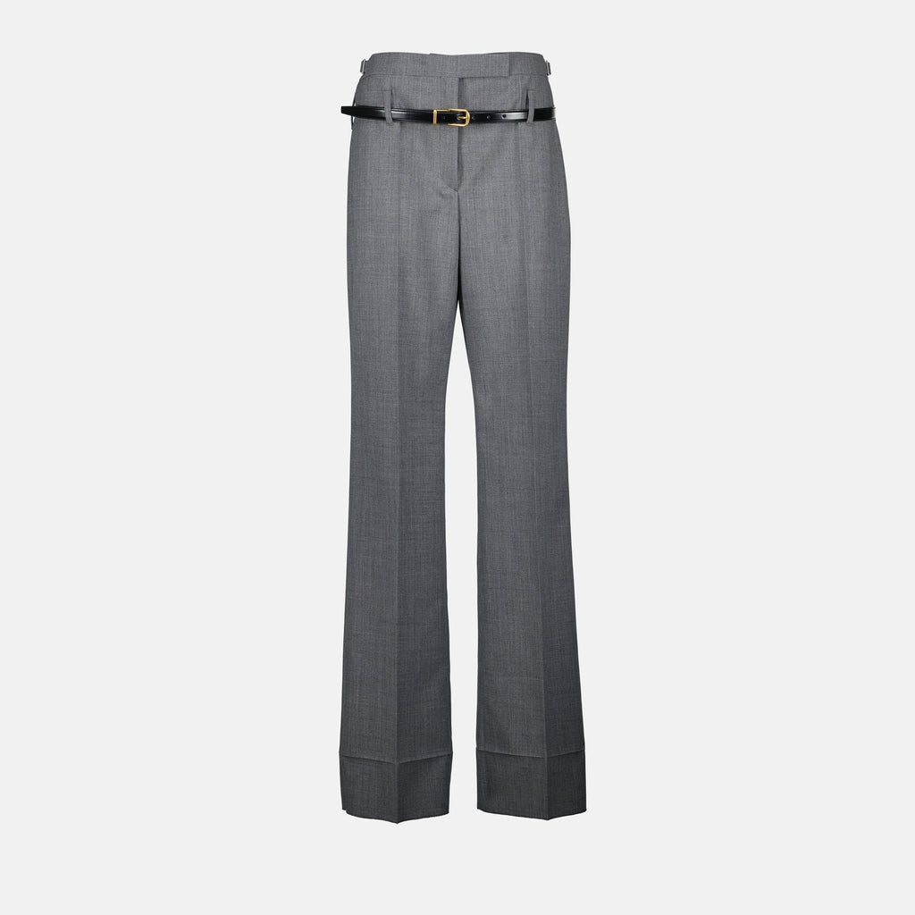 Pantalons Pantalon gris en laine Prada Gris Femme