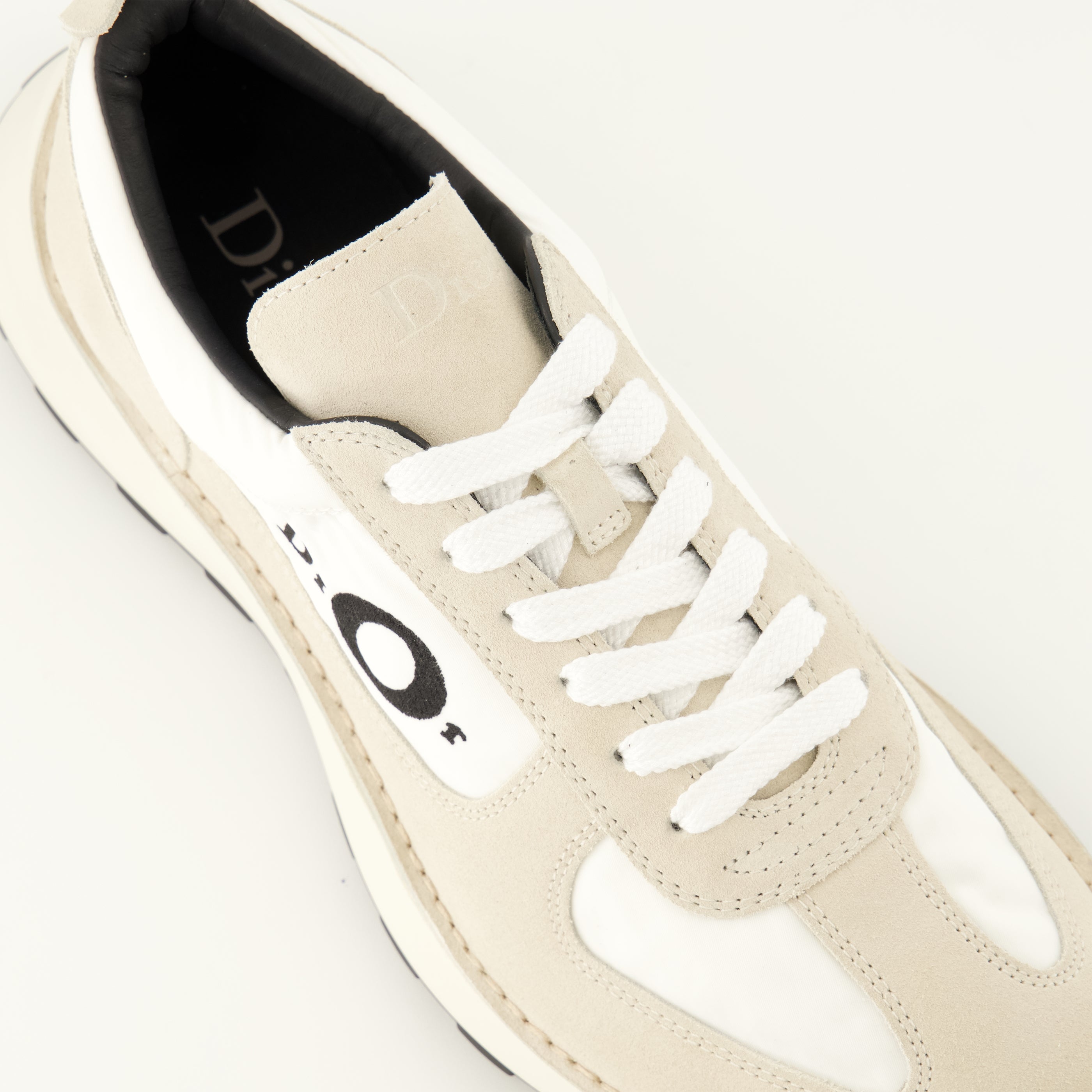 Baskets Zapatillas Dior Squash Beige en Piel Velours Dior Blanc Homme