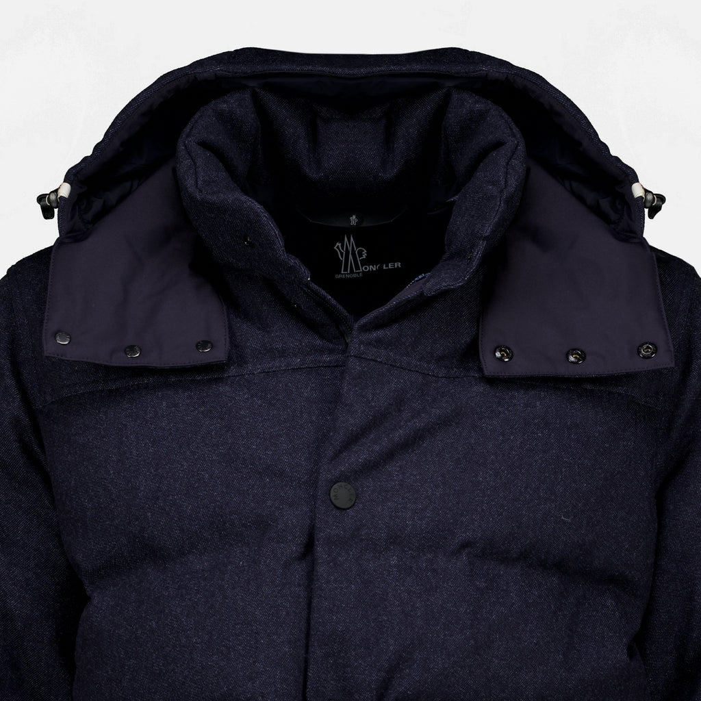 Manteaux Doudoune de ski Servance effet denim Moncler Grenoble Bleu foncé Homme