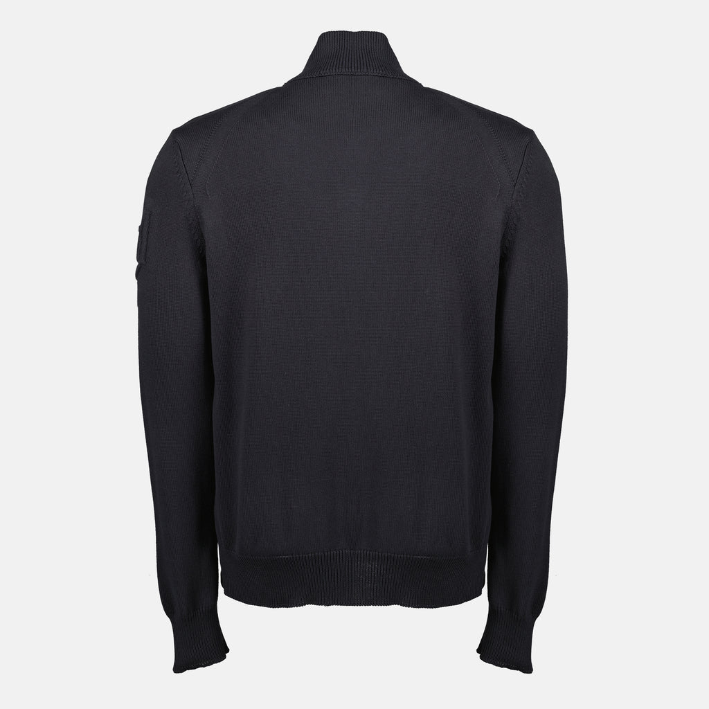 モンクレールのメンズネイビーブルーバイマテリアルカーディガンの画像 - 春夏2026 - 後面ビュー