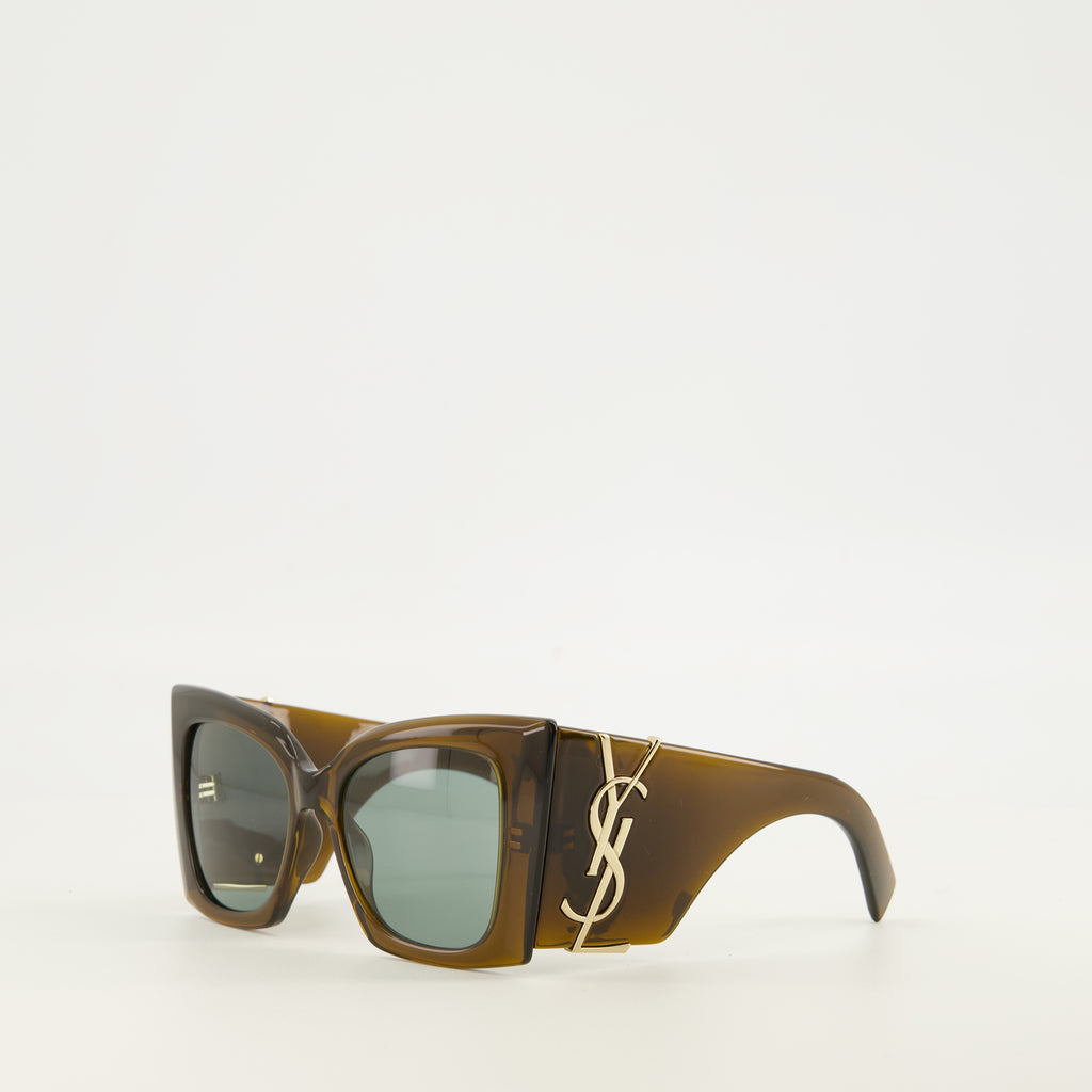 Lunettes Lunettes de soleil SL M119 Blake Crystal Saint Laurent Kaki Femme